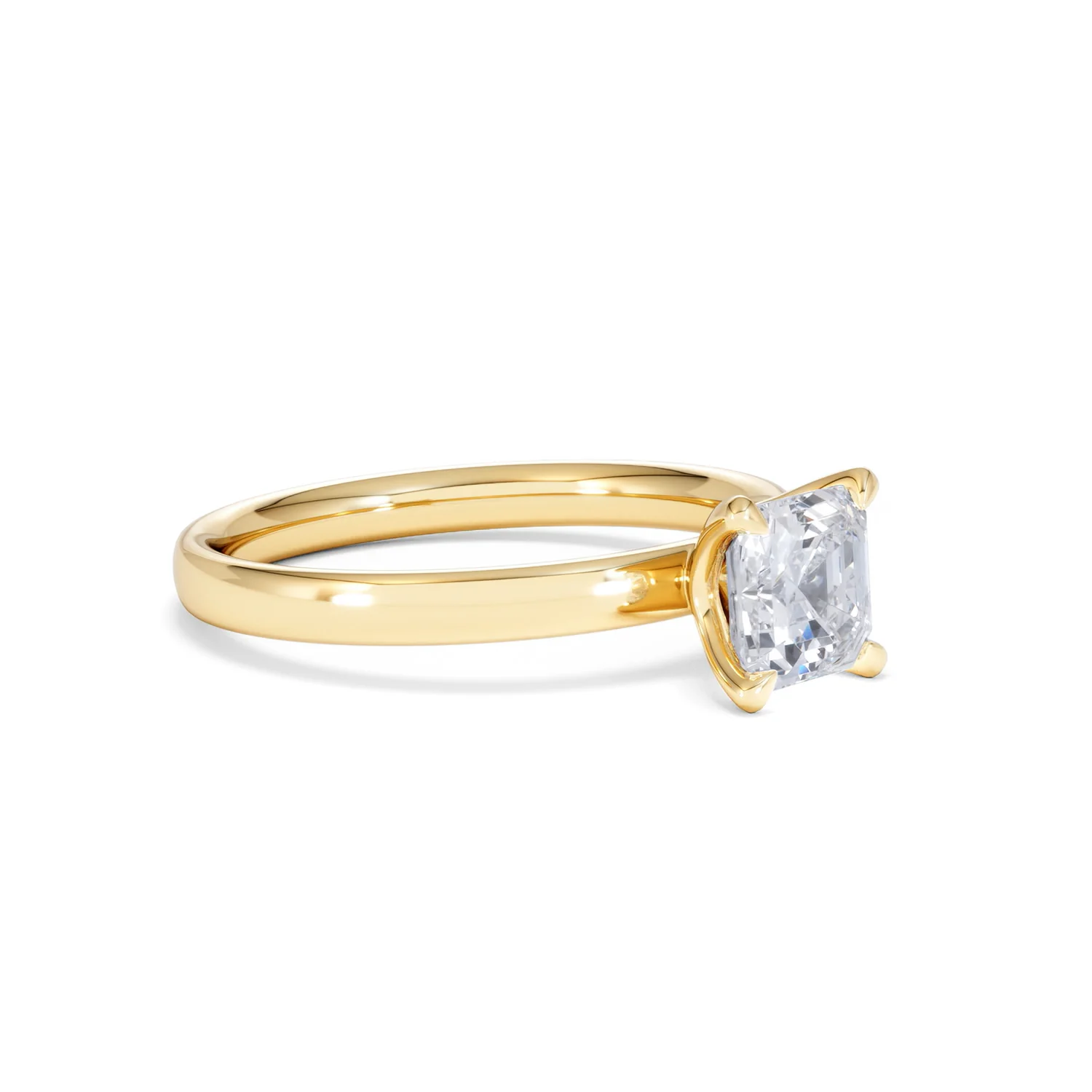 Origin 1.00ct Asscher Cut Lab Diamond Solitaire Engagement Ring in 18K Yellow Gold - Image 17