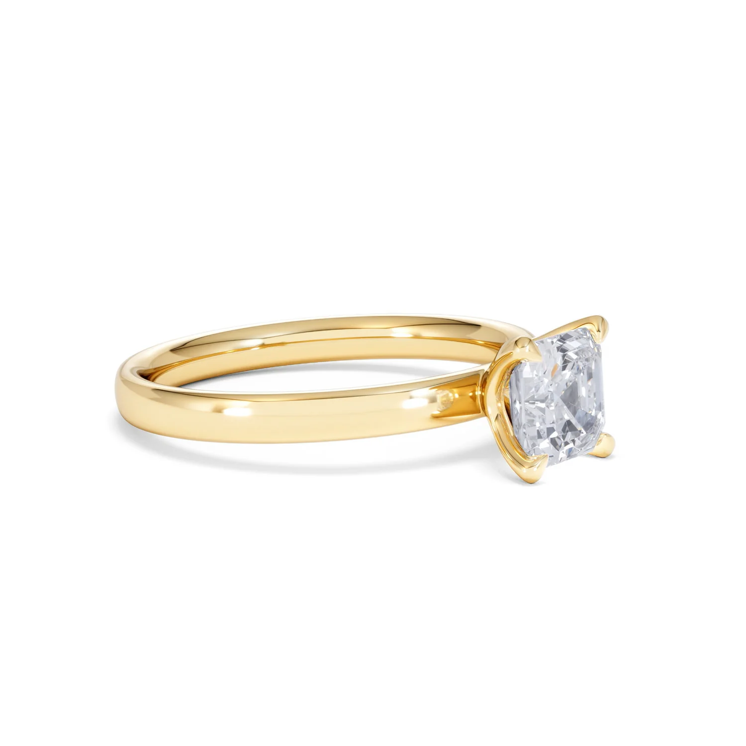Origin 1.00ct Asscher Cut Lab Diamond Solitaire Engagement Ring in 18K Yellow Gold - Image 18