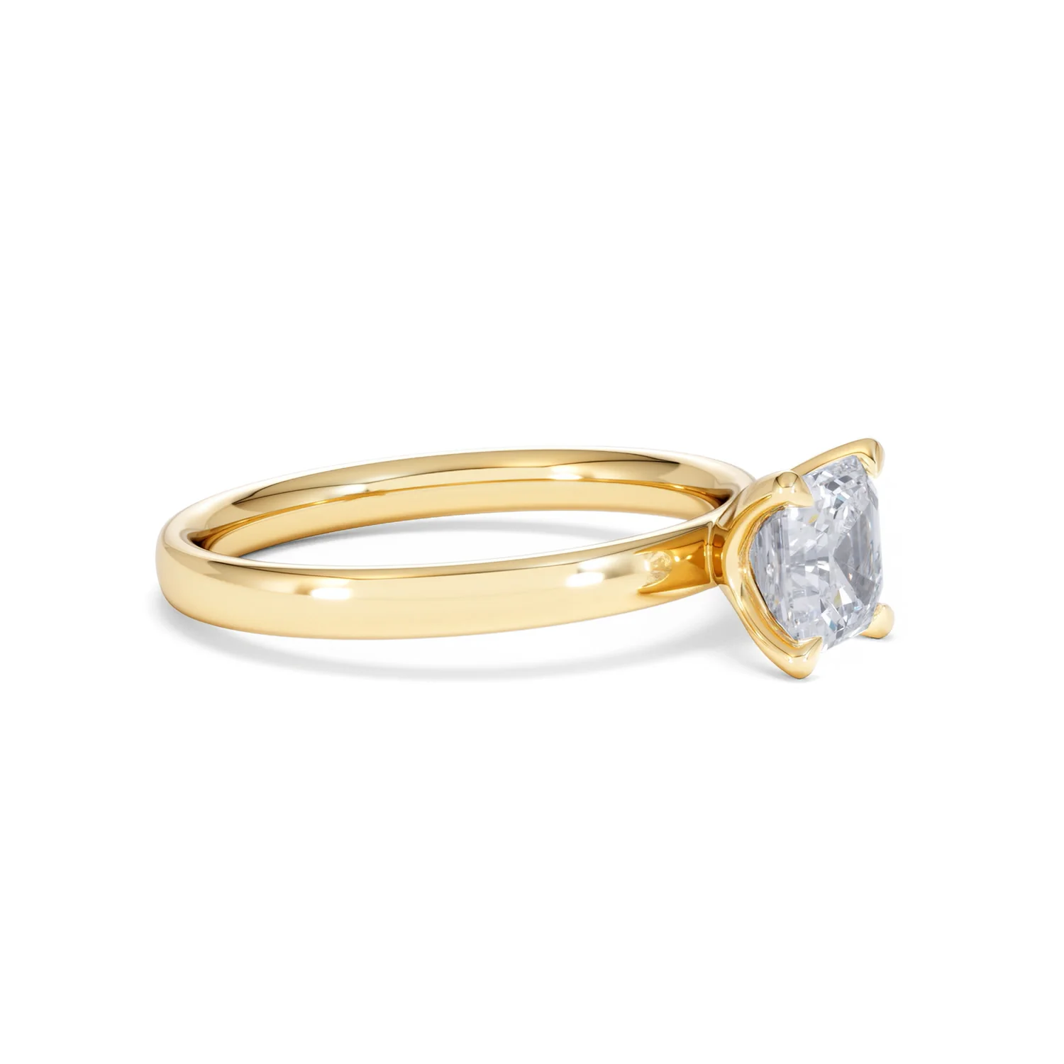 Origin 1.00ct Asscher Cut Lab Diamond Solitaire Engagement Ring in 18K Yellow Gold - Image 20