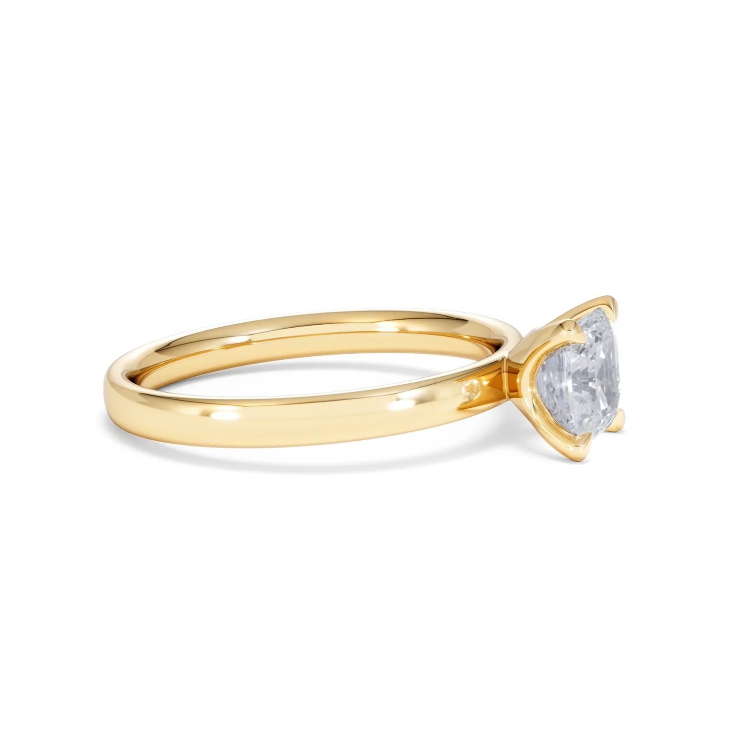 Origin 1.00ct Asscher Cut Lab Diamond Solitaire Engagement Ring in 18K Yellow Gold - Image 22