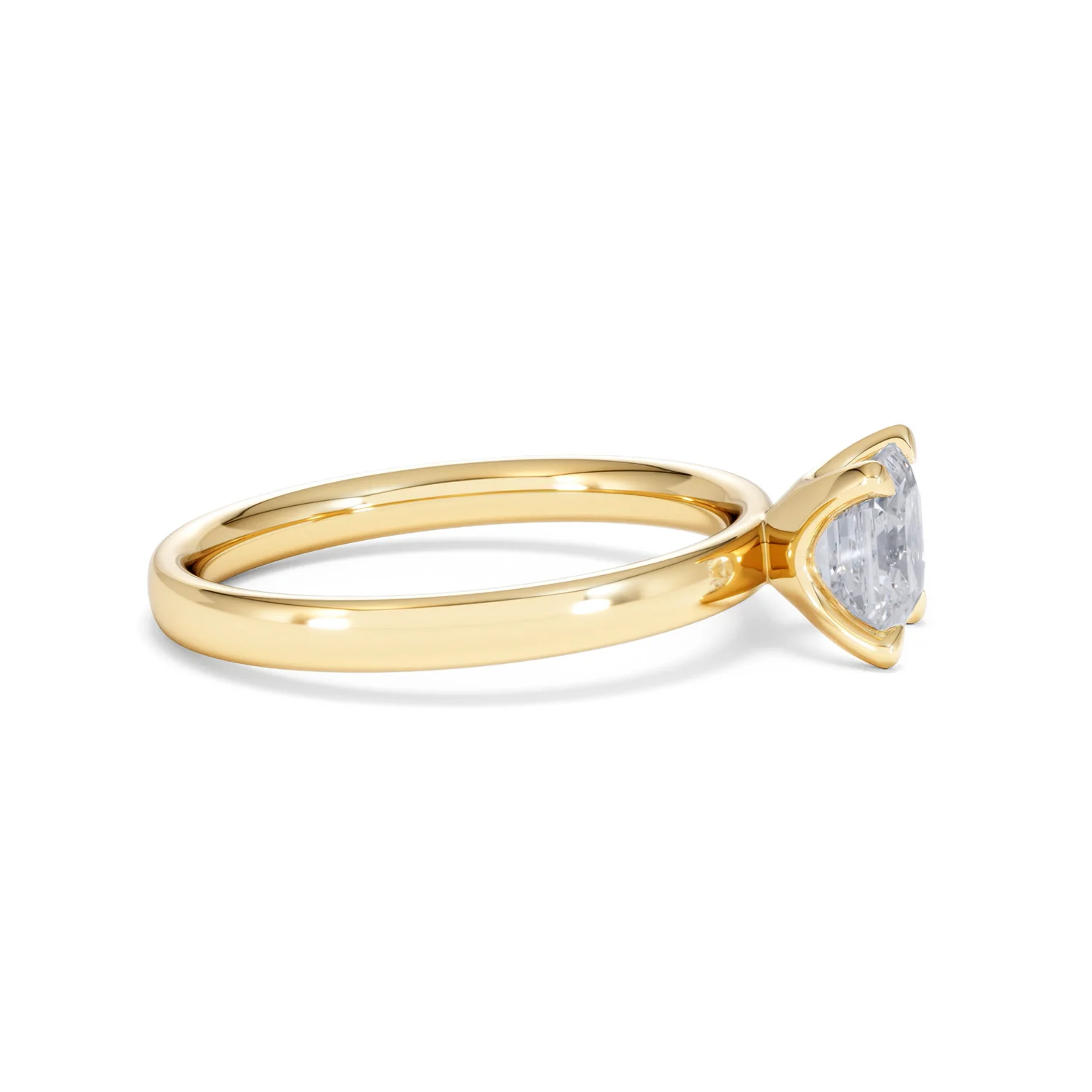 Origin 1.00ct Asscher Cut Lab Diamond Solitaire Engagement Ring in 18K Yellow Gold - Image 24