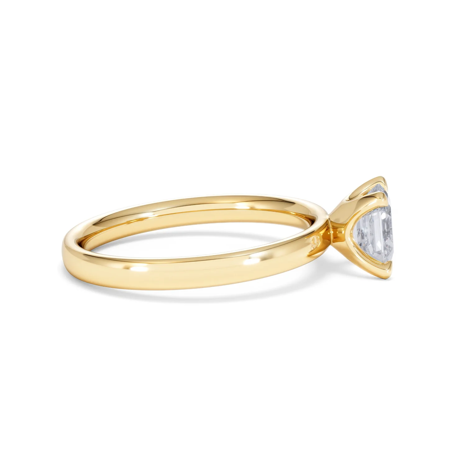 Origin 1.00ct Asscher Cut Lab Diamond Solitaire Engagement Ring in 18K Yellow Gold - Image 26