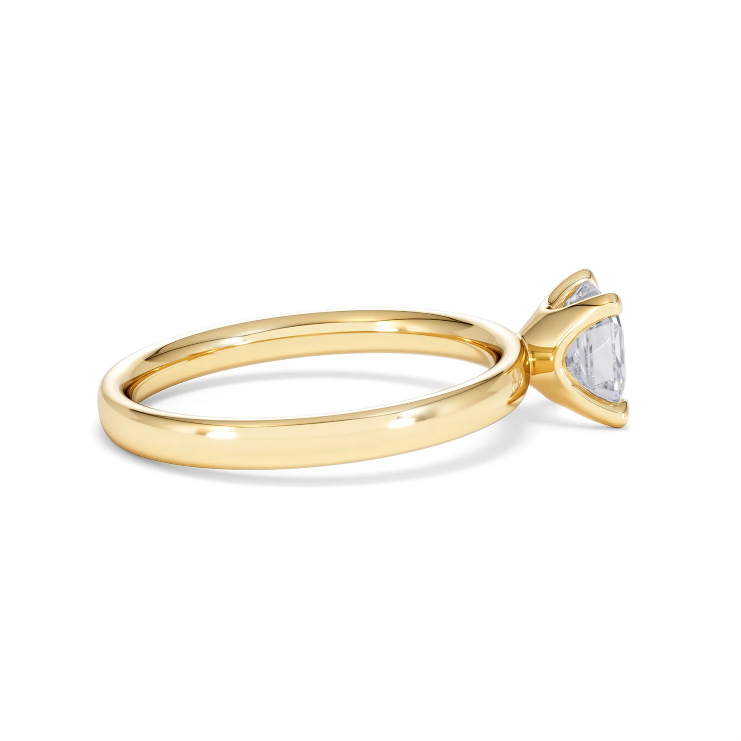 Origin 1.00ct Asscher Cut Lab Diamond Solitaire Engagement Ring in 18K Yellow Gold - Image 29