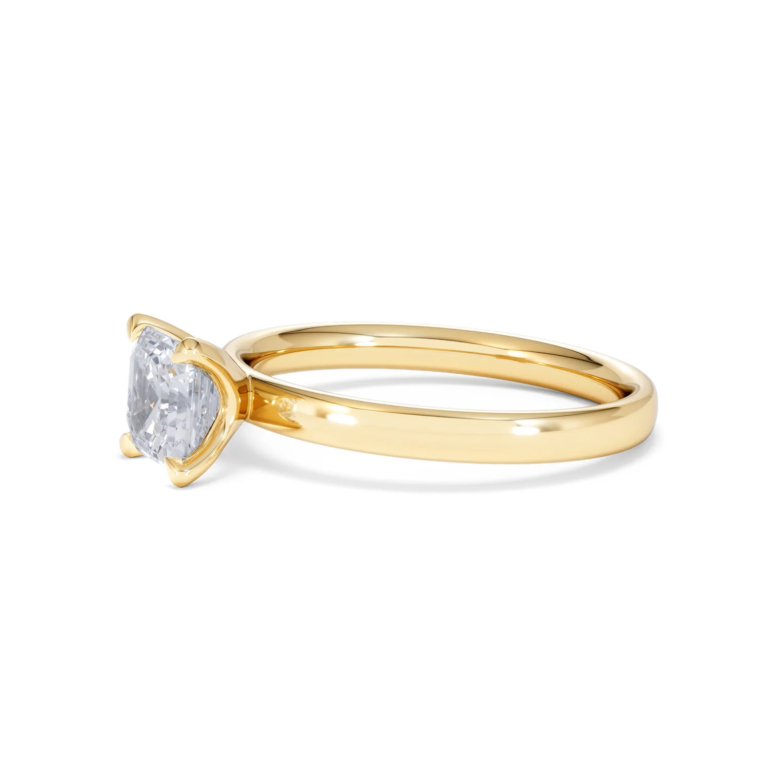 Origin 1.00ct Asscher Cut Lab Diamond Solitaire Engagement Ring in 18K Yellow Gold - Image 73