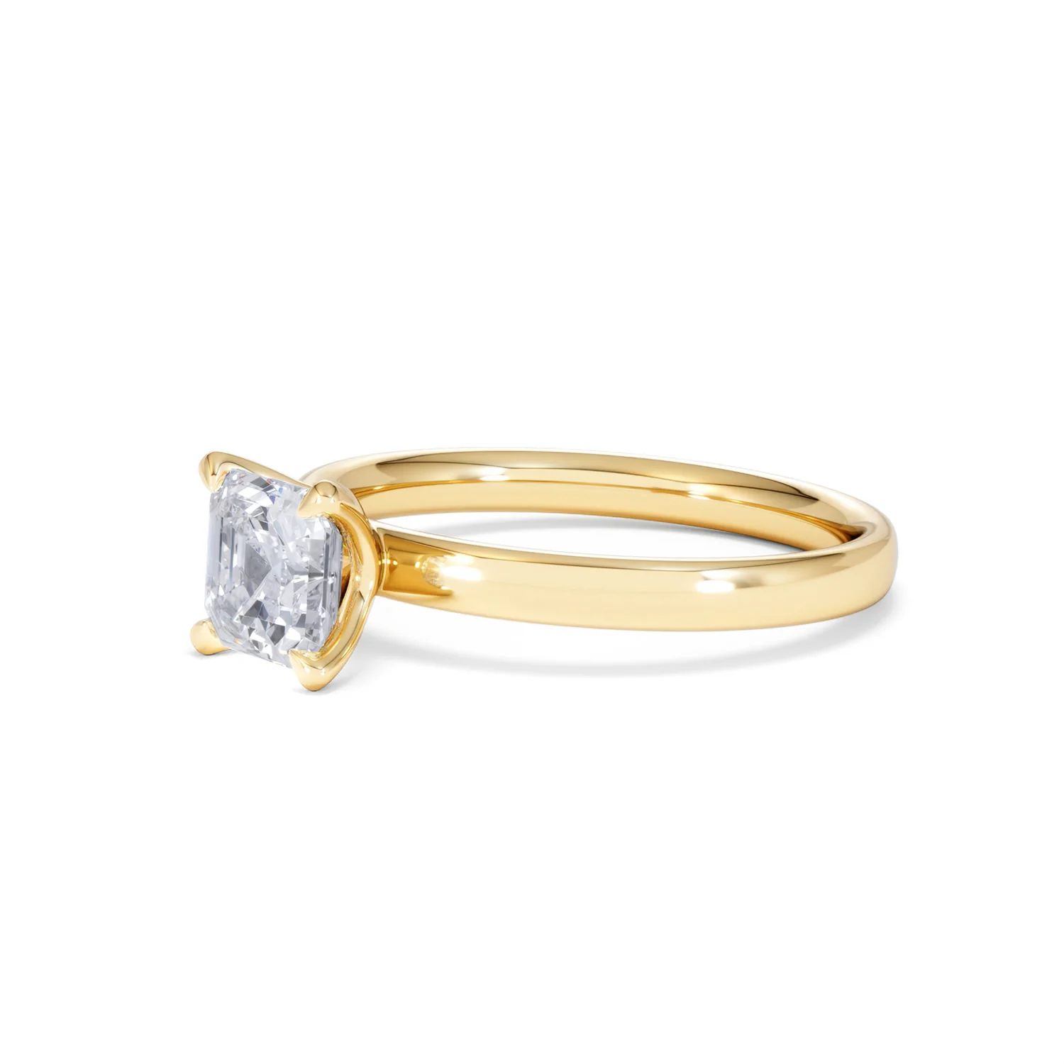Origin 1.00ct Asscher Cut Lab Diamond Solitaire Engagement Ring in 18K Yellow Gold - Image 76