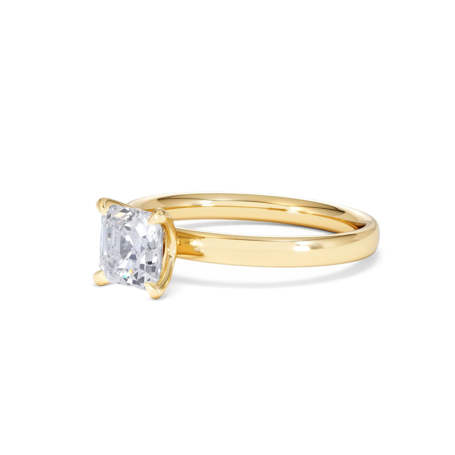 Origin 1.00ct Asscher Cut Lab Diamond Solitaire Engagement Ring in 18K Yellow Gold - Image 78