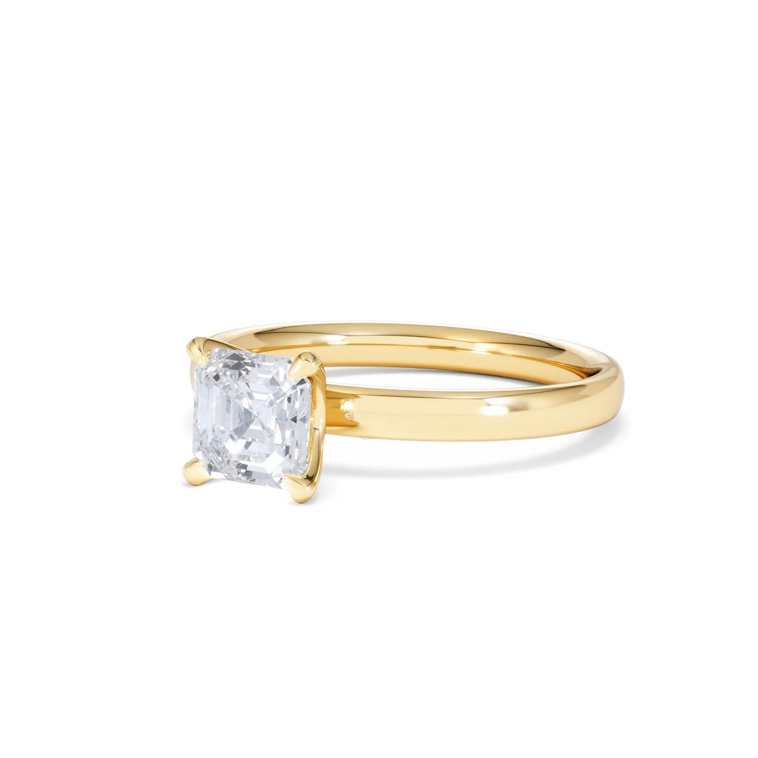 Origin 1.00ct Asscher Cut Lab Diamond Solitaire Engagement Ring in 18K Yellow Gold - Image 80