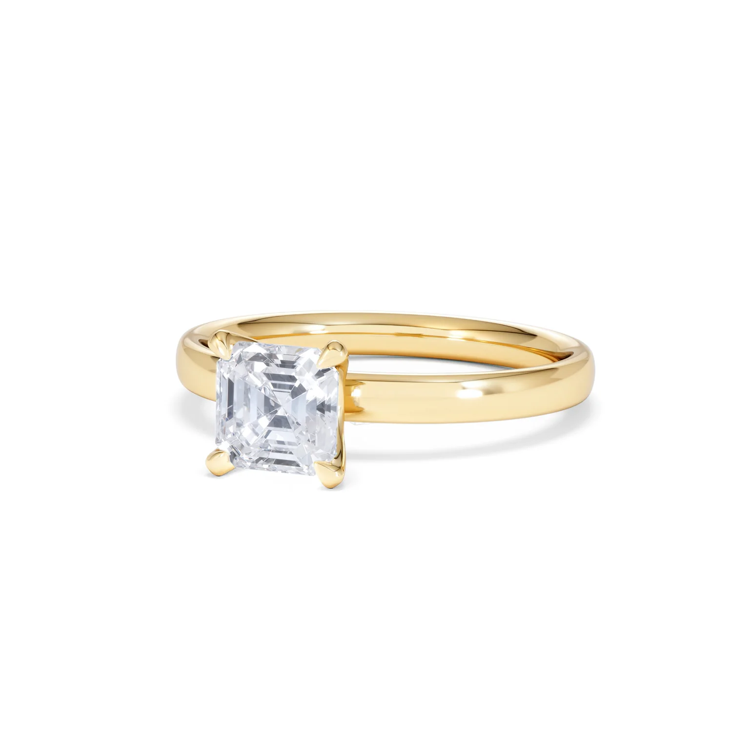 Origin 1.00ct Asscher Cut Lab Diamond Solitaire Engagement Ring in 18K Yellow Gold - Image 82