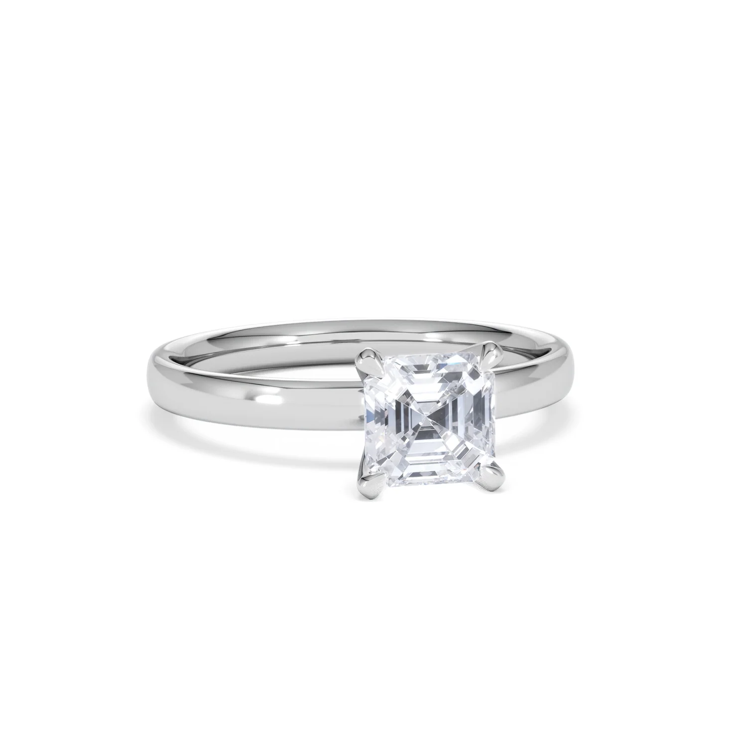 Origin 1.00ct Asscher Cut Lab Diamond Solitaire Engagement Ring in Platinum - Image 11