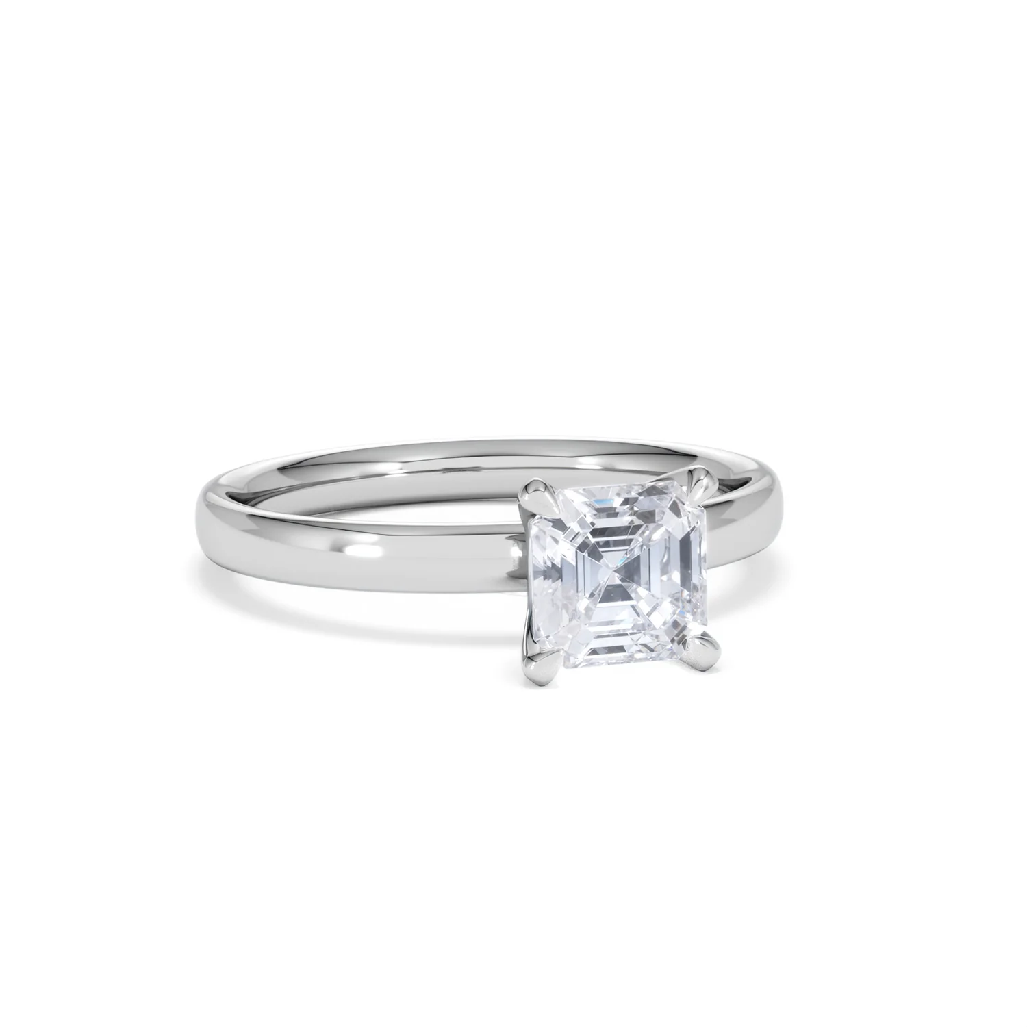 Origin 1.00ct Asscher Cut Lab Diamond Solitaire Engagement Ring in Platinum - Image 12