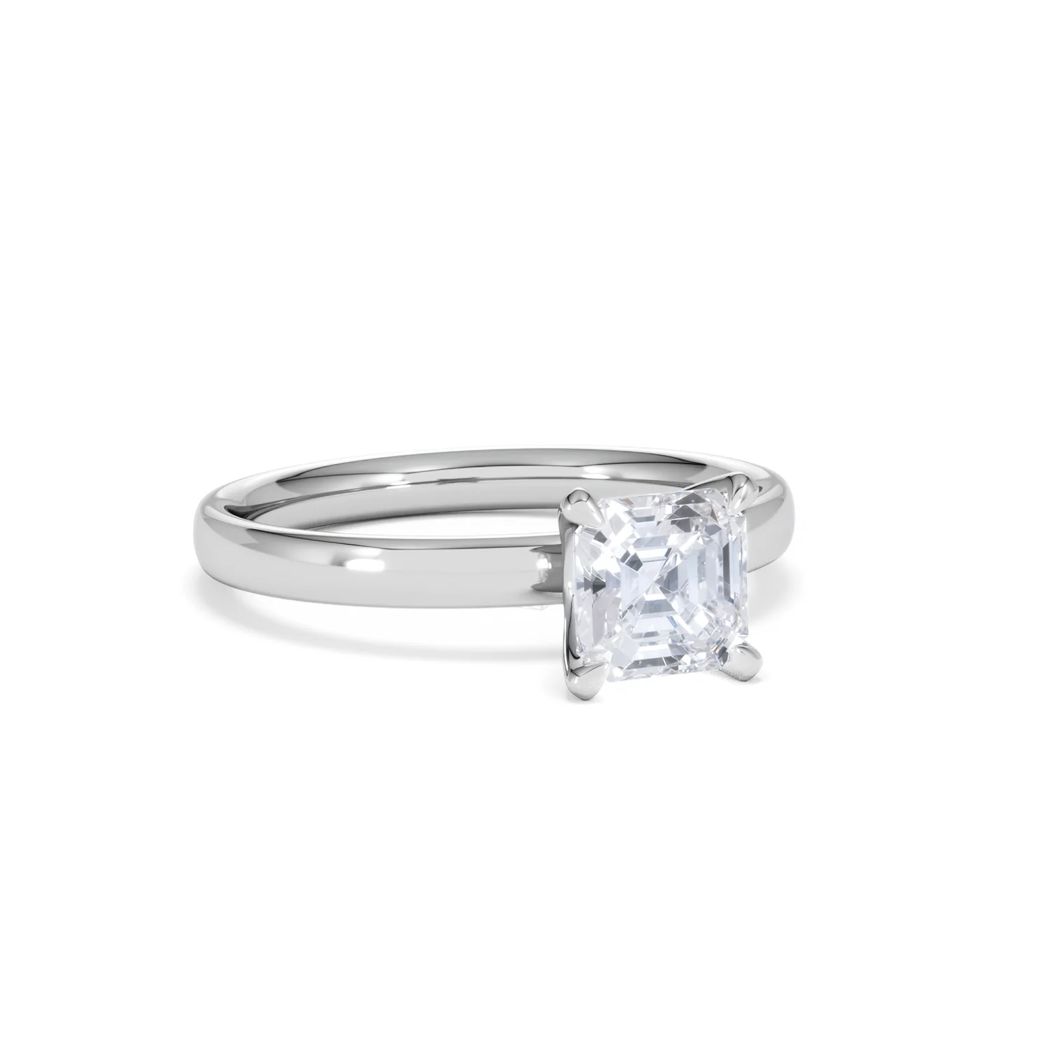Origin 1.00ct Asscher Cut Lab Diamond Solitaire Engagement Ring in Platinum - Image 13