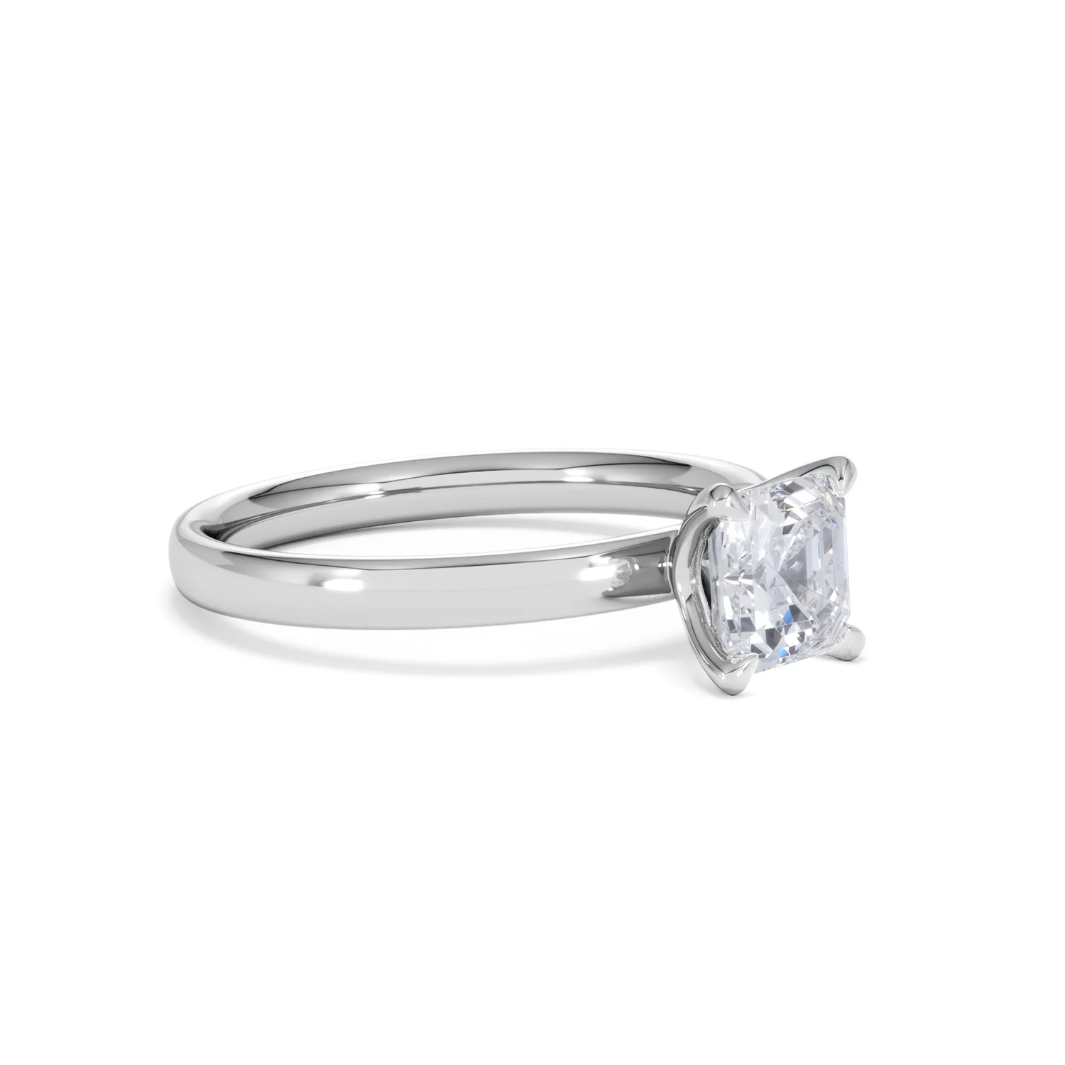 Origin 1.00ct Asscher Cut Lab Diamond Solitaire Engagement Ring in Platinum - Image 18