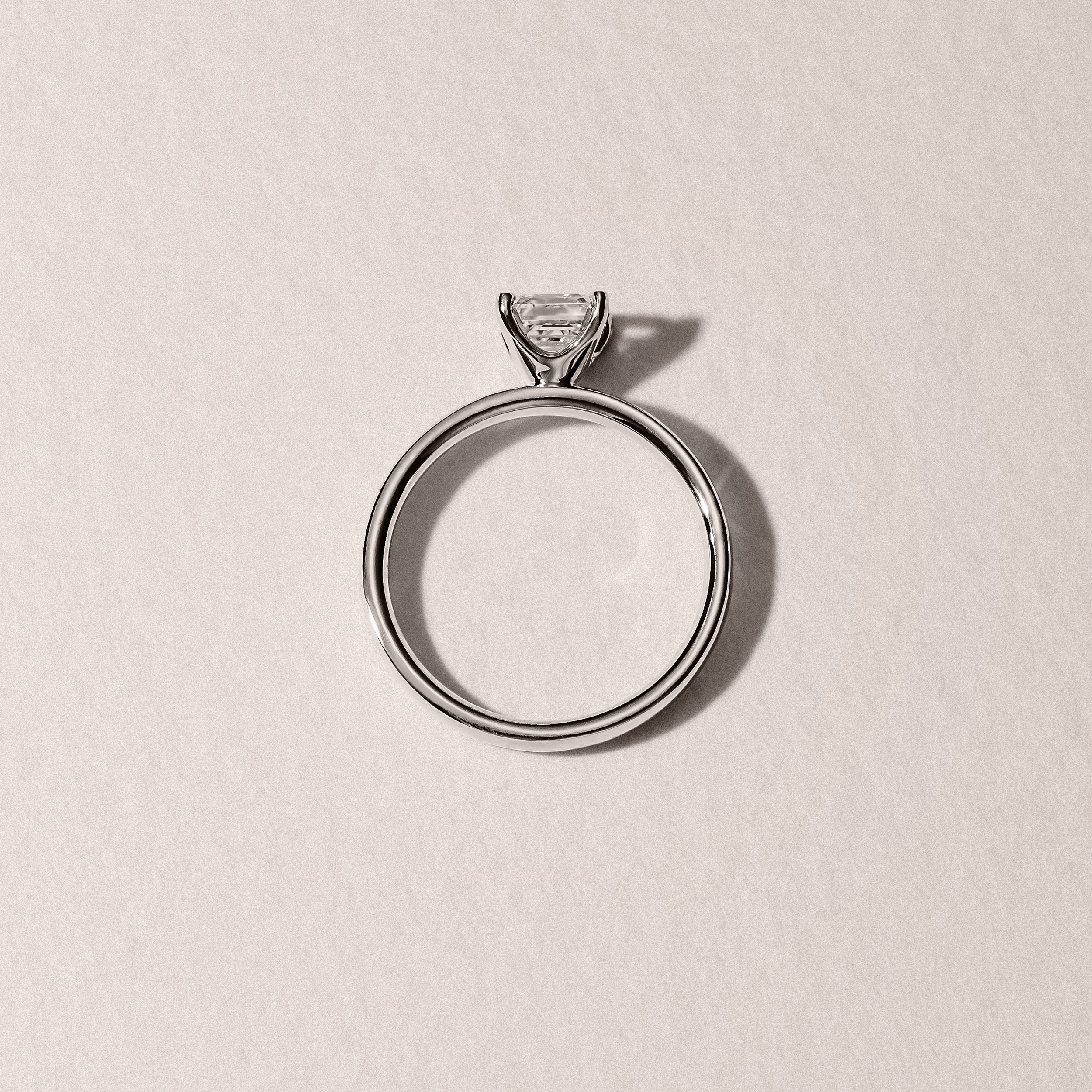 Origin 1.00ct Asscher Cut Lab Diamond Solitaire Engagement Ring in Platinum - Image 6