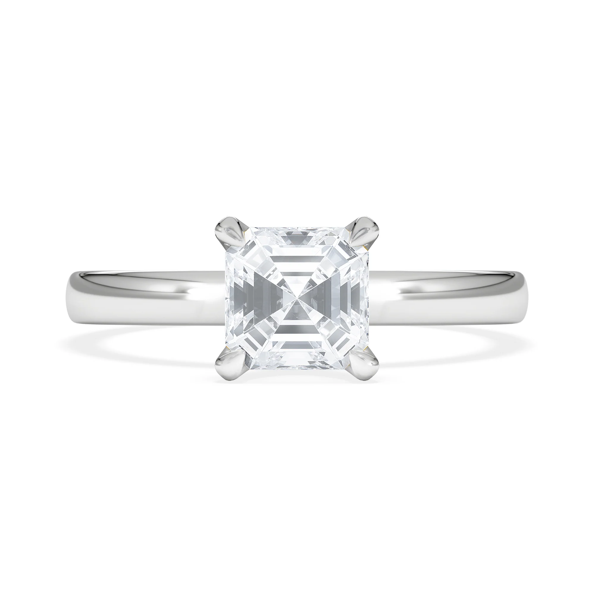 Origin 1.00ct Asscher Cut Lab Diamond Solitaire Engagement Ring in Platinum - Image 7