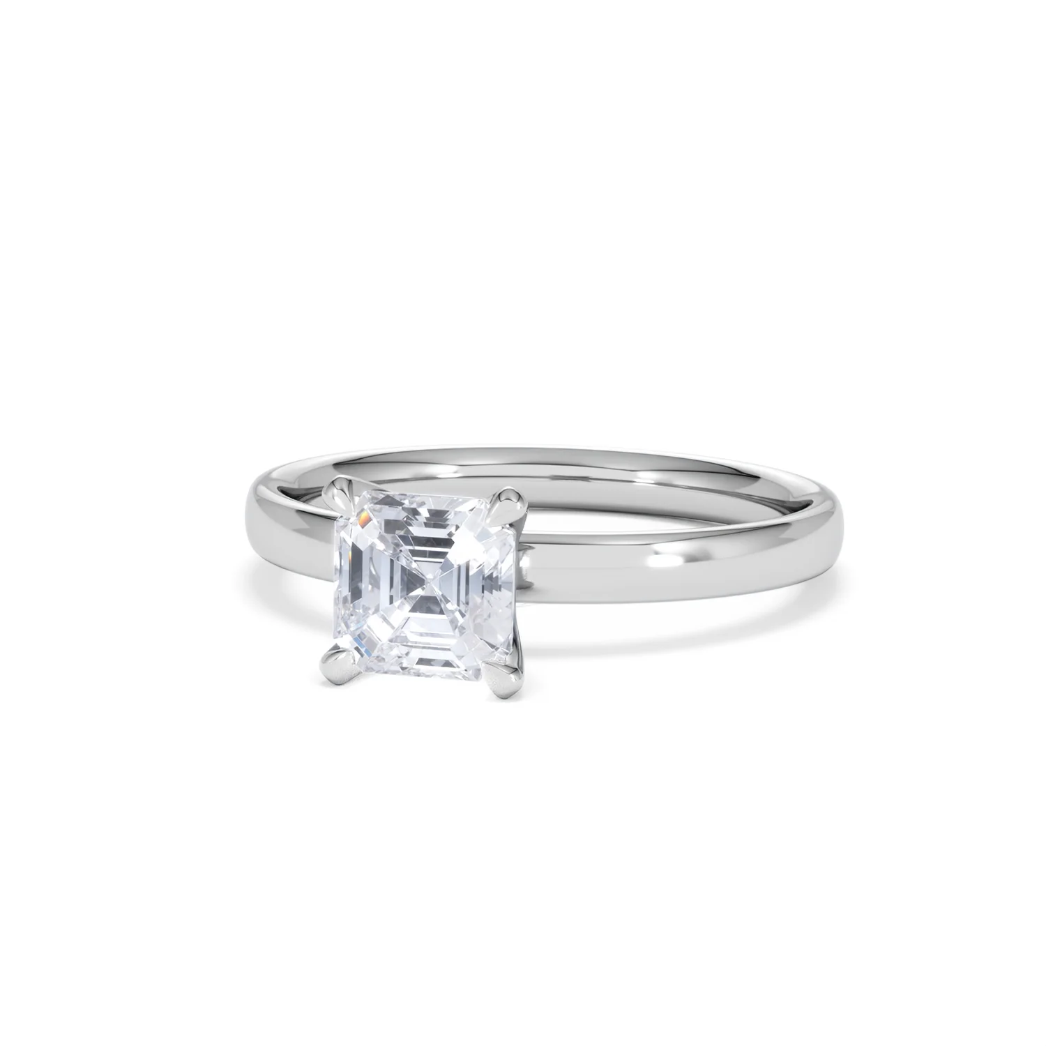 Origin 1.00ct Asscher Cut Lab Diamond Solitaire Engagement Ring in Platinum - Image 84