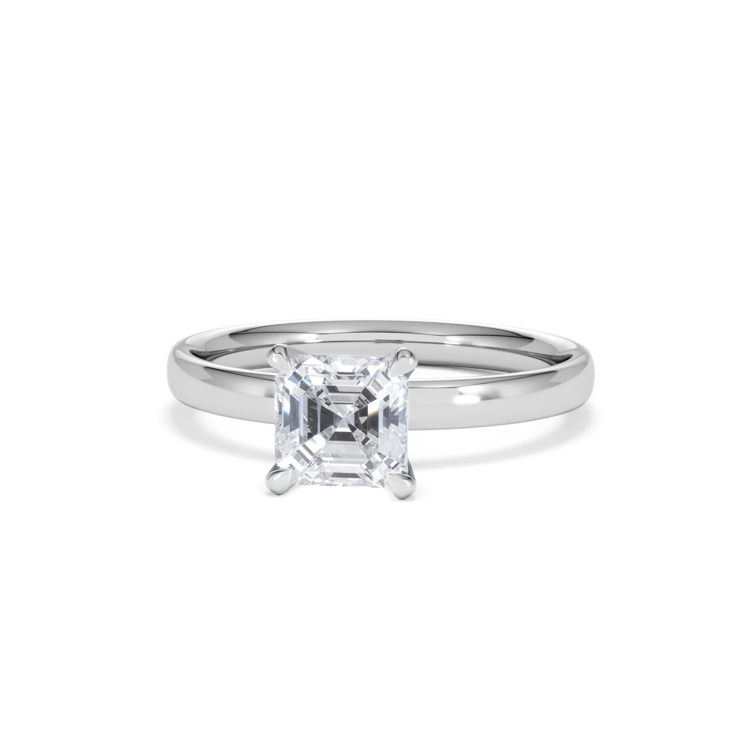 Origin 1.00ct Asscher Cut Lab Diamond Solitaire Engagement Ring in Platinum - Image 86