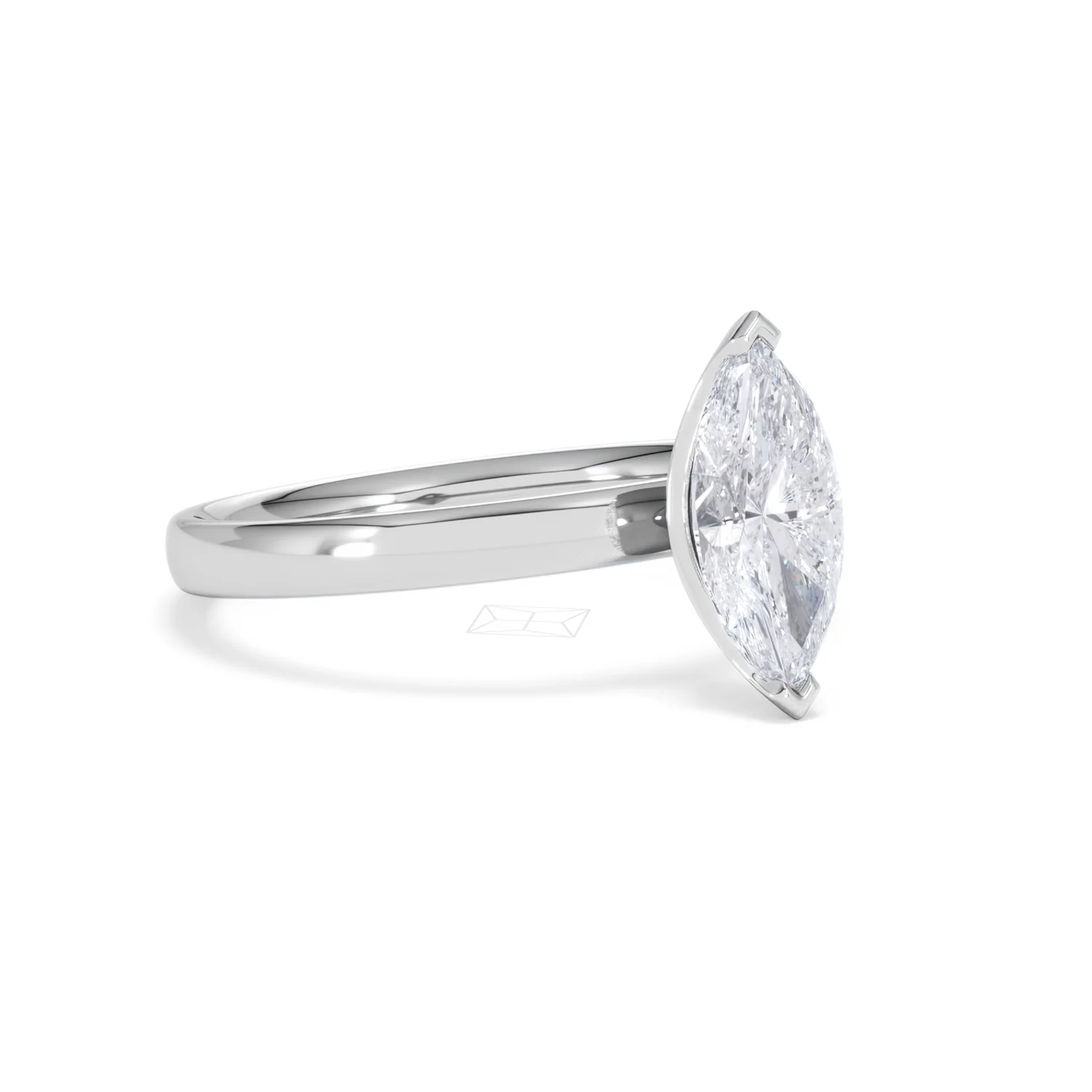 Origin 1.00ct Marquise Cut Lab Diamond Solitaire Engagement Ring in 18K White Gold - Image 16