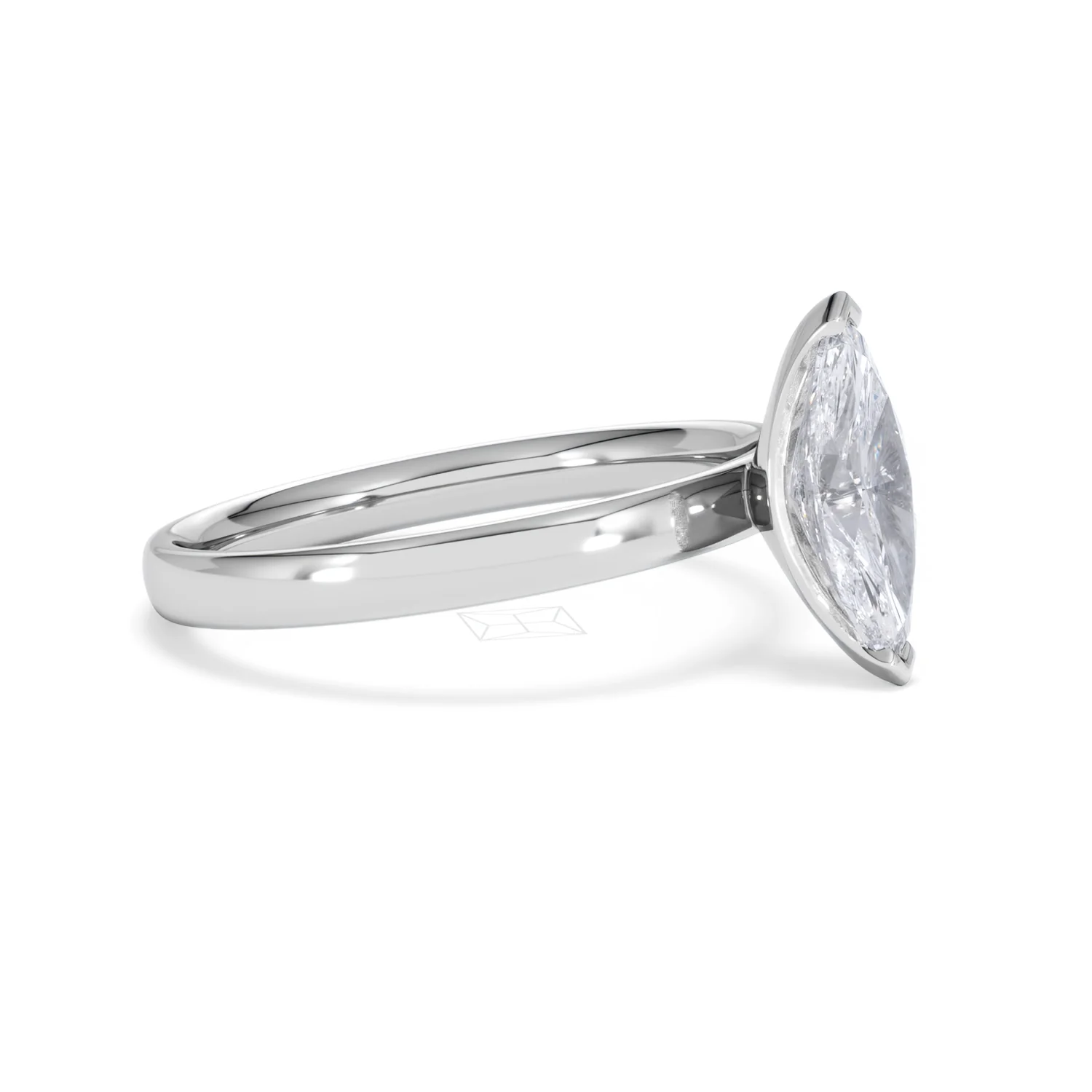 Origin 1.00ct Marquise Cut Lab Diamond Solitaire Engagement Ring in 18K White Gold - Image 21