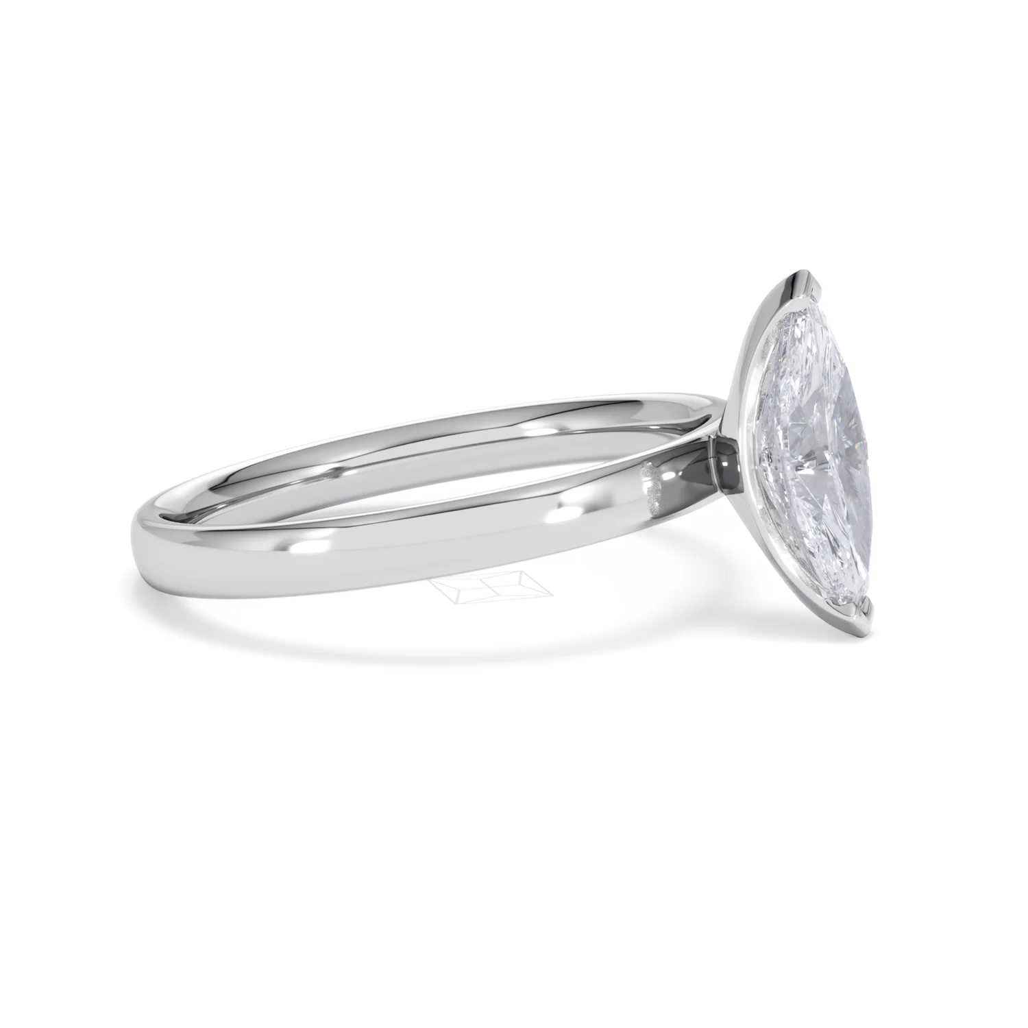 Origin 1.00ct Marquise Cut Lab Diamond Solitaire Engagement Ring in 18K White Gold - Image 22