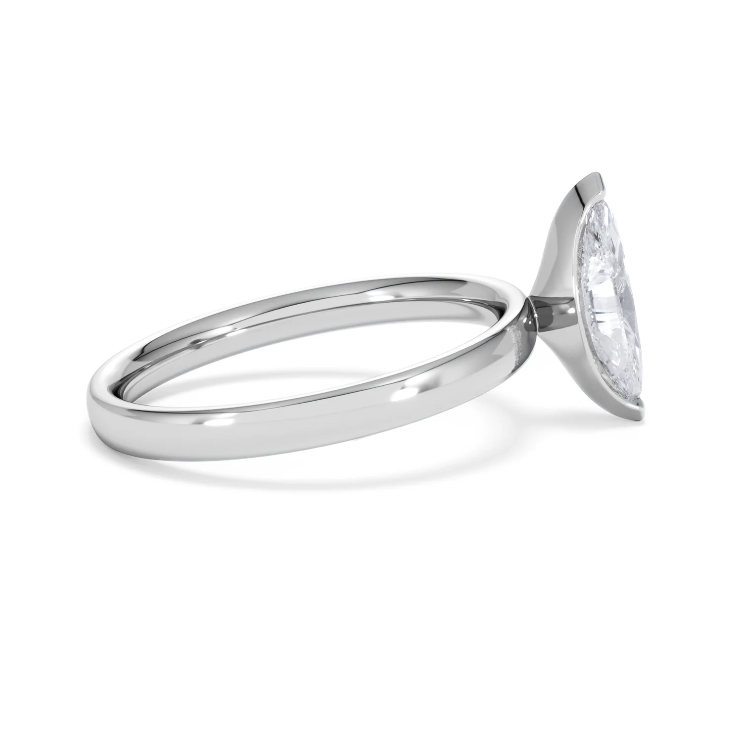 Origin 1.00ct Marquise Cut Lab Diamond Solitaire Engagement Ring in 18K White Gold - Image 29