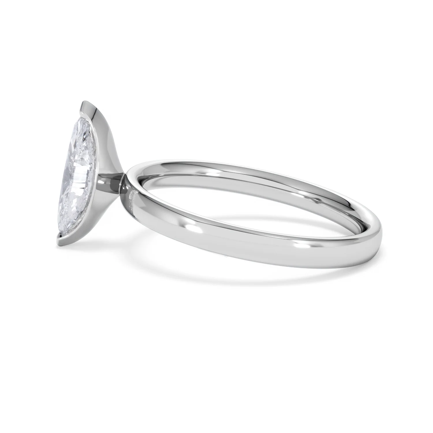 Origin 1.00ct Marquise Cut Lab Diamond Solitaire Engagement Ring in 18K White Gold - Image 67