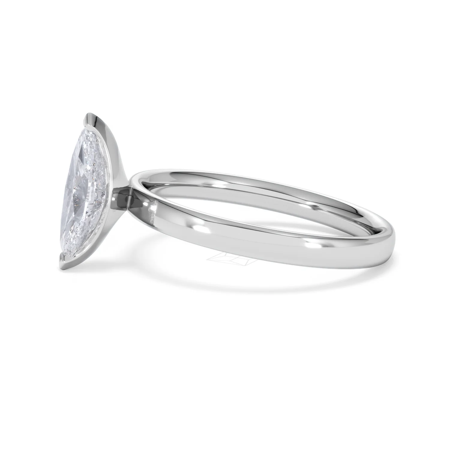 Origin 1.00ct Marquise Cut Lab Diamond Solitaire Engagement Ring in 18K White Gold - Image 71