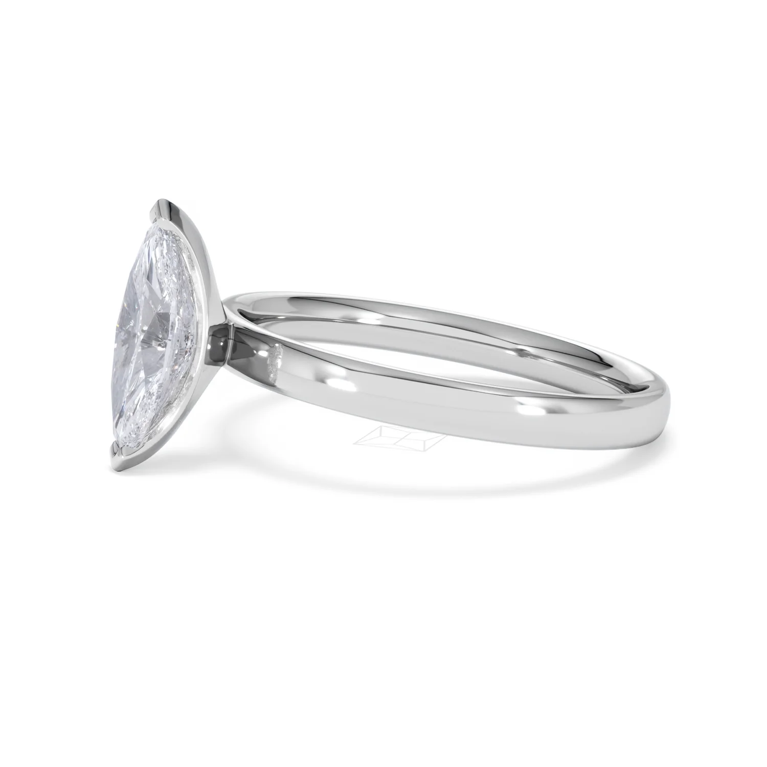 Origin 1.00ct Marquise Cut Lab Diamond Solitaire Engagement Ring in 18K White Gold - Image 73