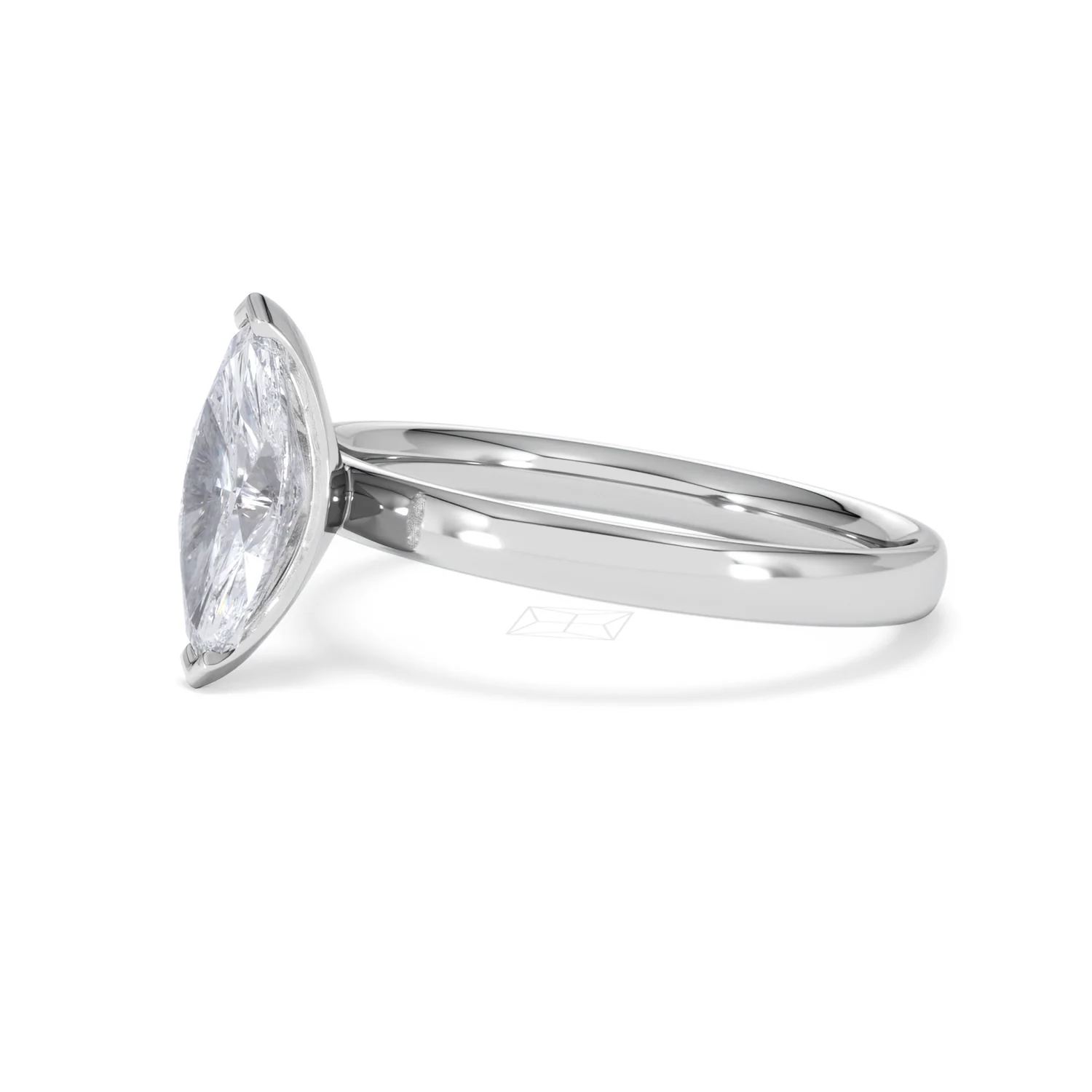 Origin 1.00ct Marquise Cut Lab Diamond Solitaire Engagement Ring in 18K White Gold - Image 75