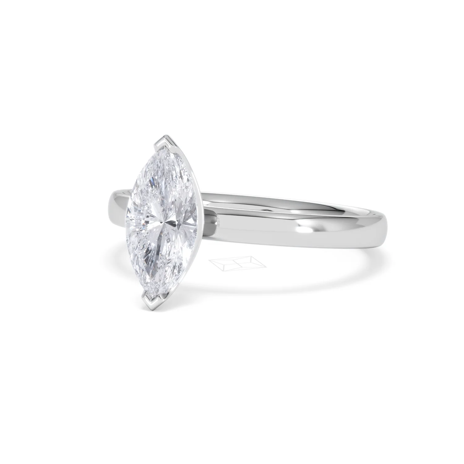 Origin 1.00ct Marquise Cut Lab Diamond Solitaire Engagement Ring in 18K White Gold - Image 82