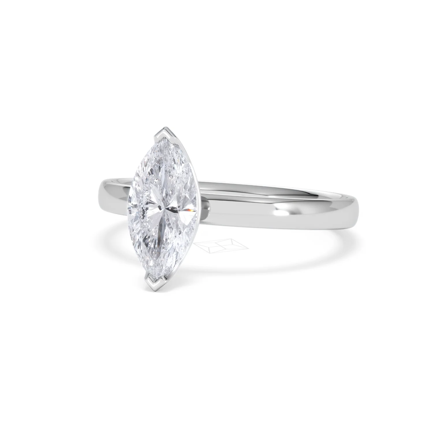 Origin 1.00ct Marquise Cut Lab Diamond Solitaire Engagement Ring in 18K White Gold - Image 83
