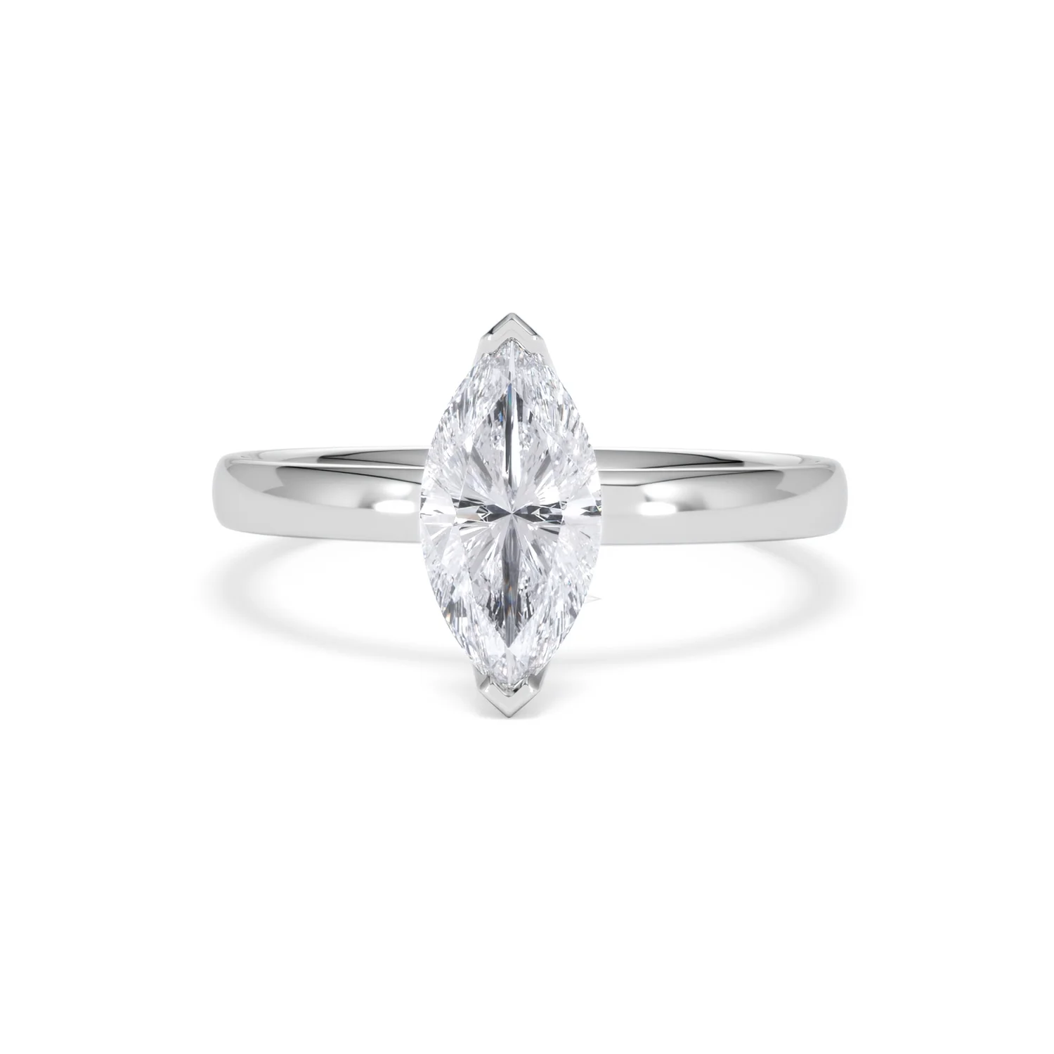 Origin 1.00ct Marquise Cut Lab Diamond Solitaire Engagement Ring in 18K White Gold - Image 87