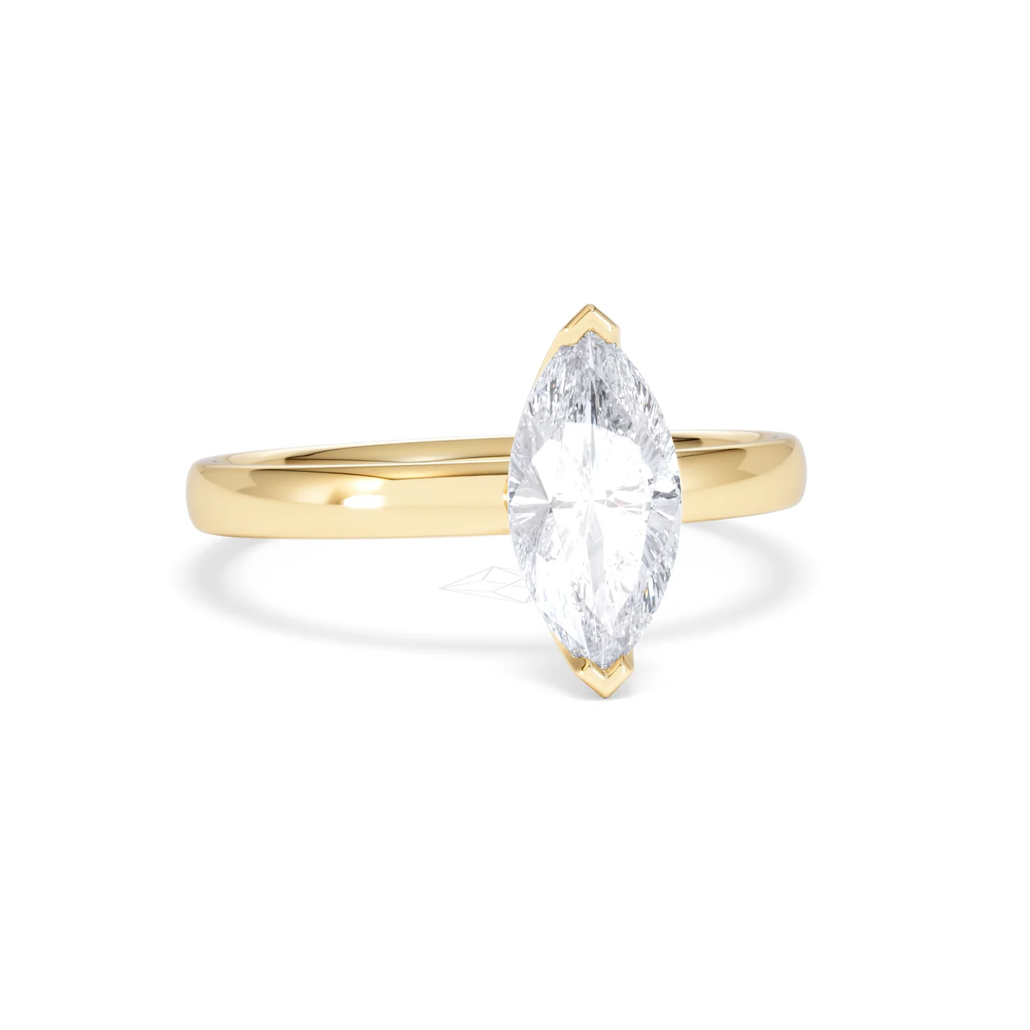 Origin 1.00ct Marquise Cut Lab Diamond Solitaire Engagement Ring in 18K Yellow Gold - Image 11