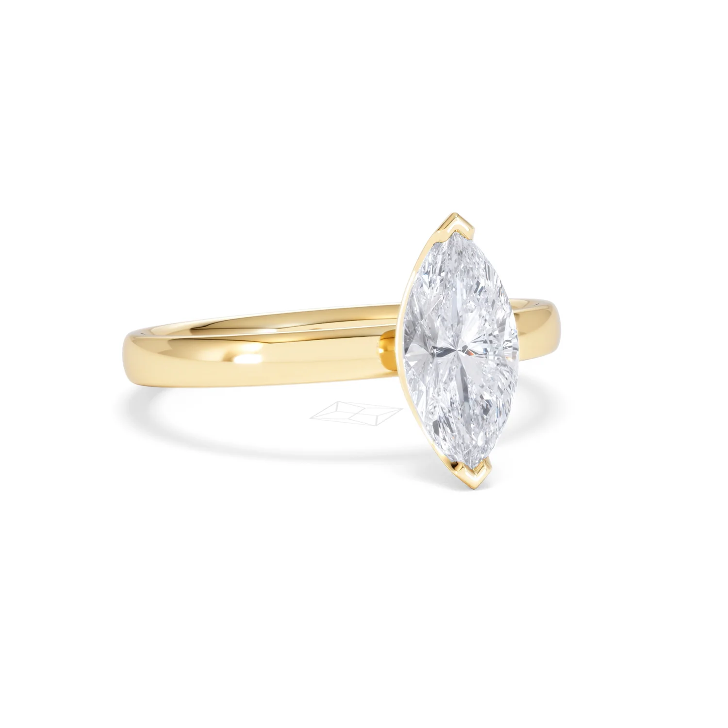Origin 1.00ct Marquise Cut Lab Diamond Solitaire Engagement Ring in 18K Yellow Gold - Image 13