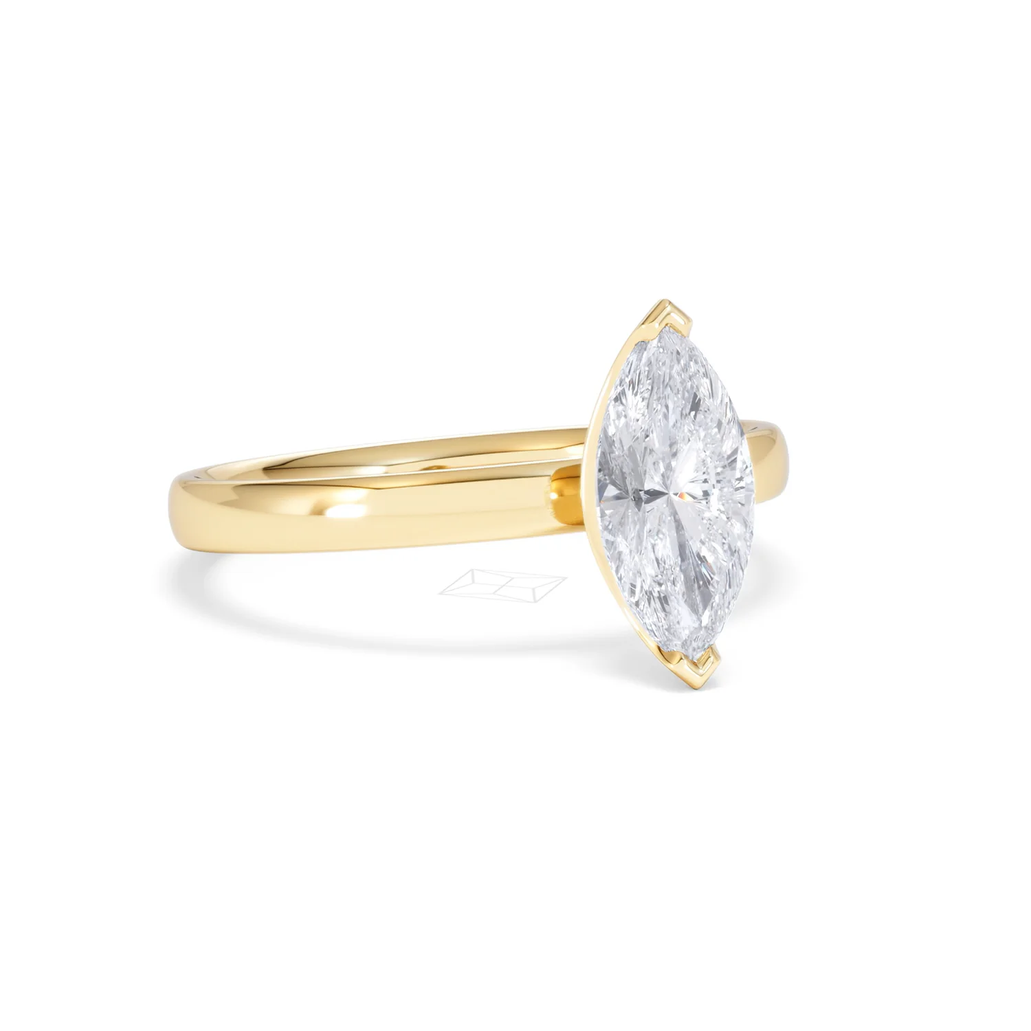 Origin 1.00ct Marquise Cut Lab Diamond Solitaire Engagement Ring in 18K Yellow Gold - Image 14