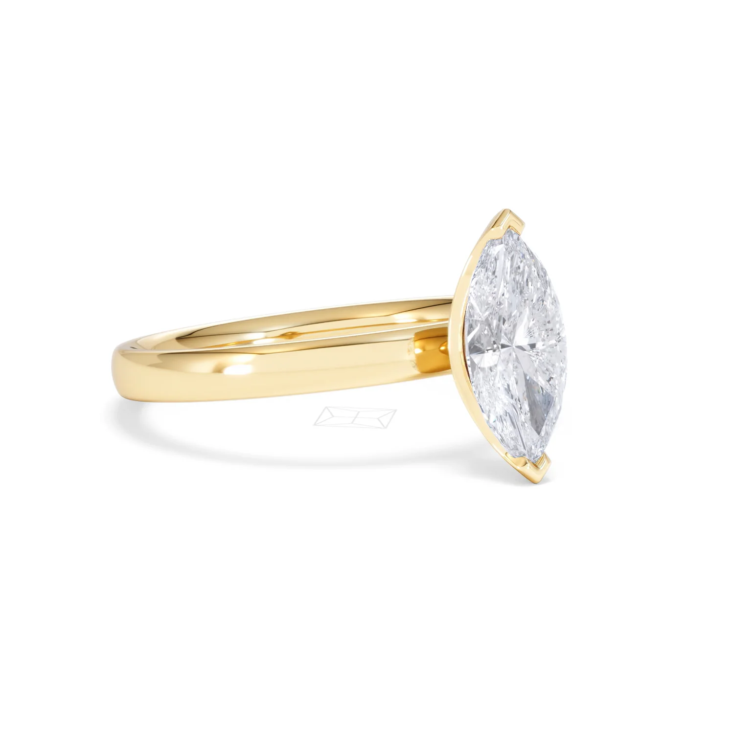 Origin 1.00ct Marquise Cut Lab Diamond Solitaire Engagement Ring in 18K Yellow Gold - Image 16