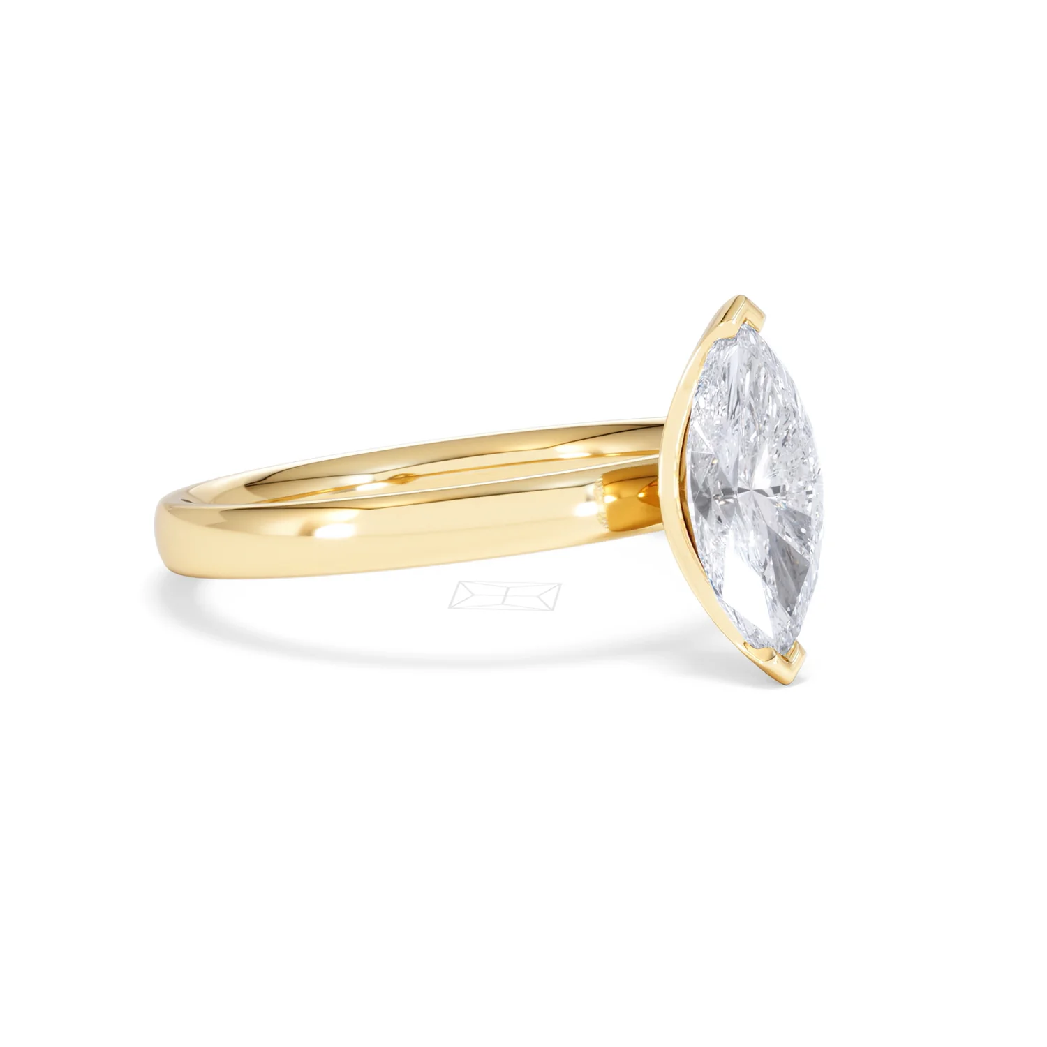 Origin 1.00ct Marquise Cut Lab Diamond Solitaire Engagement Ring in 18K Yellow Gold - Image 17