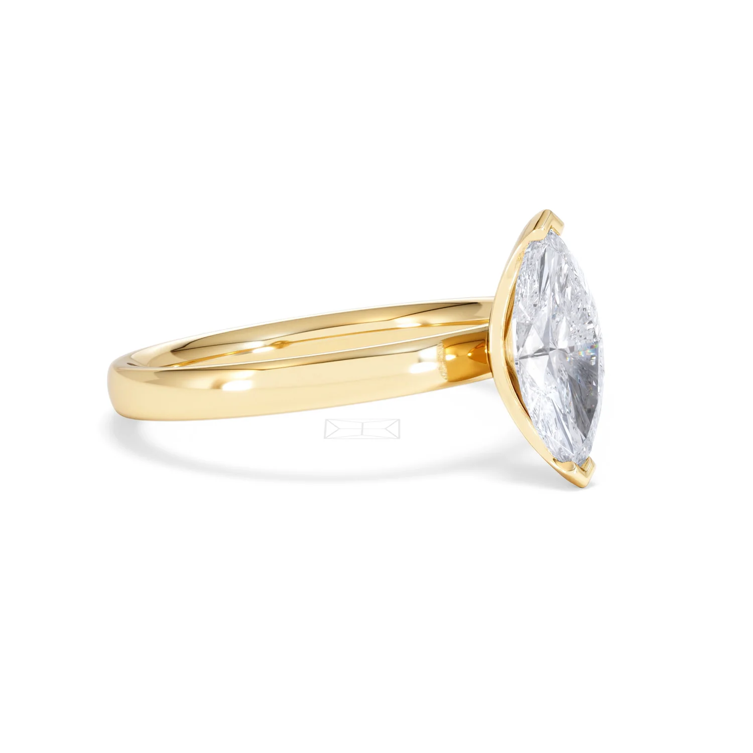 Origin 1.00ct Marquise Cut Lab Diamond Solitaire Engagement Ring in 18K Yellow Gold - Image 18