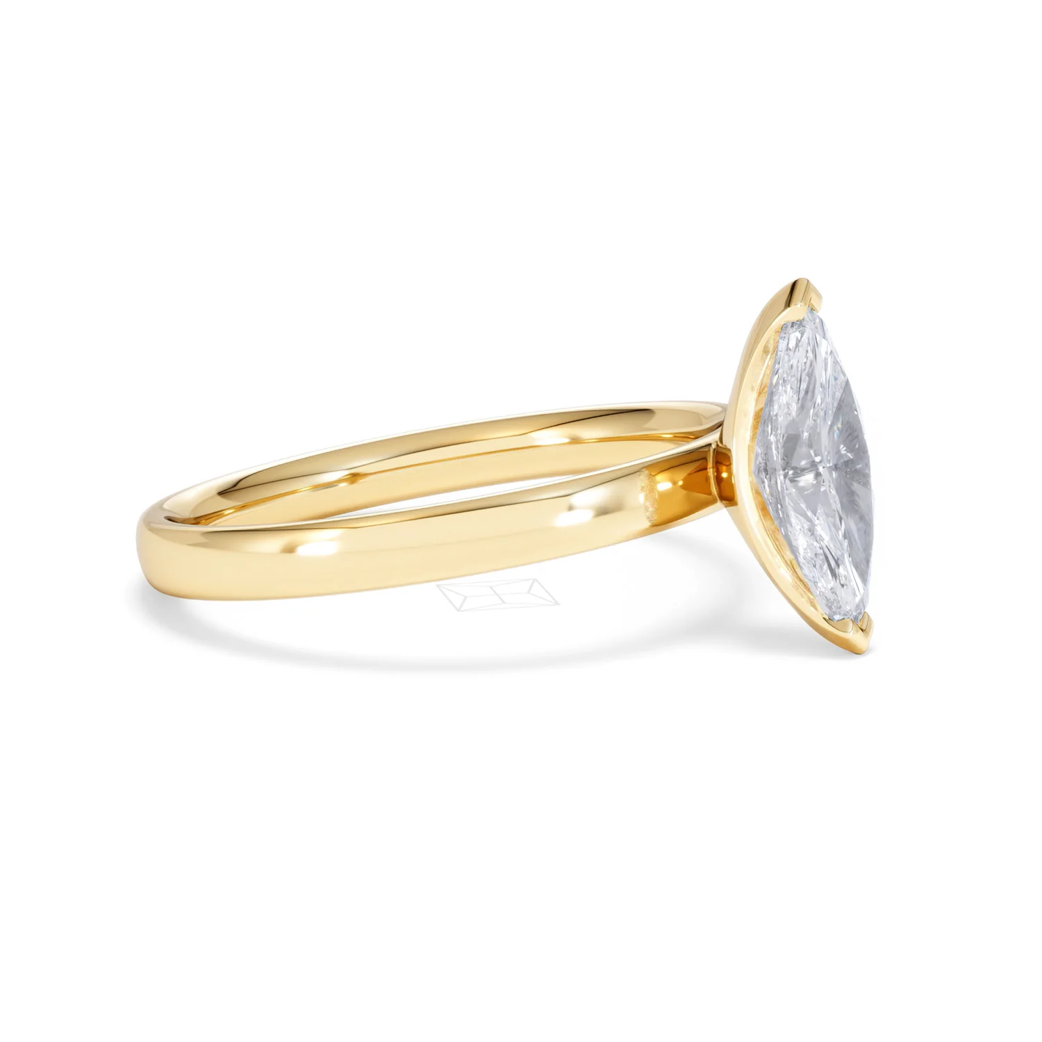 Origin 1.00ct Marquise Cut Lab Diamond Solitaire Engagement Ring in 18K Yellow Gold - Image 21