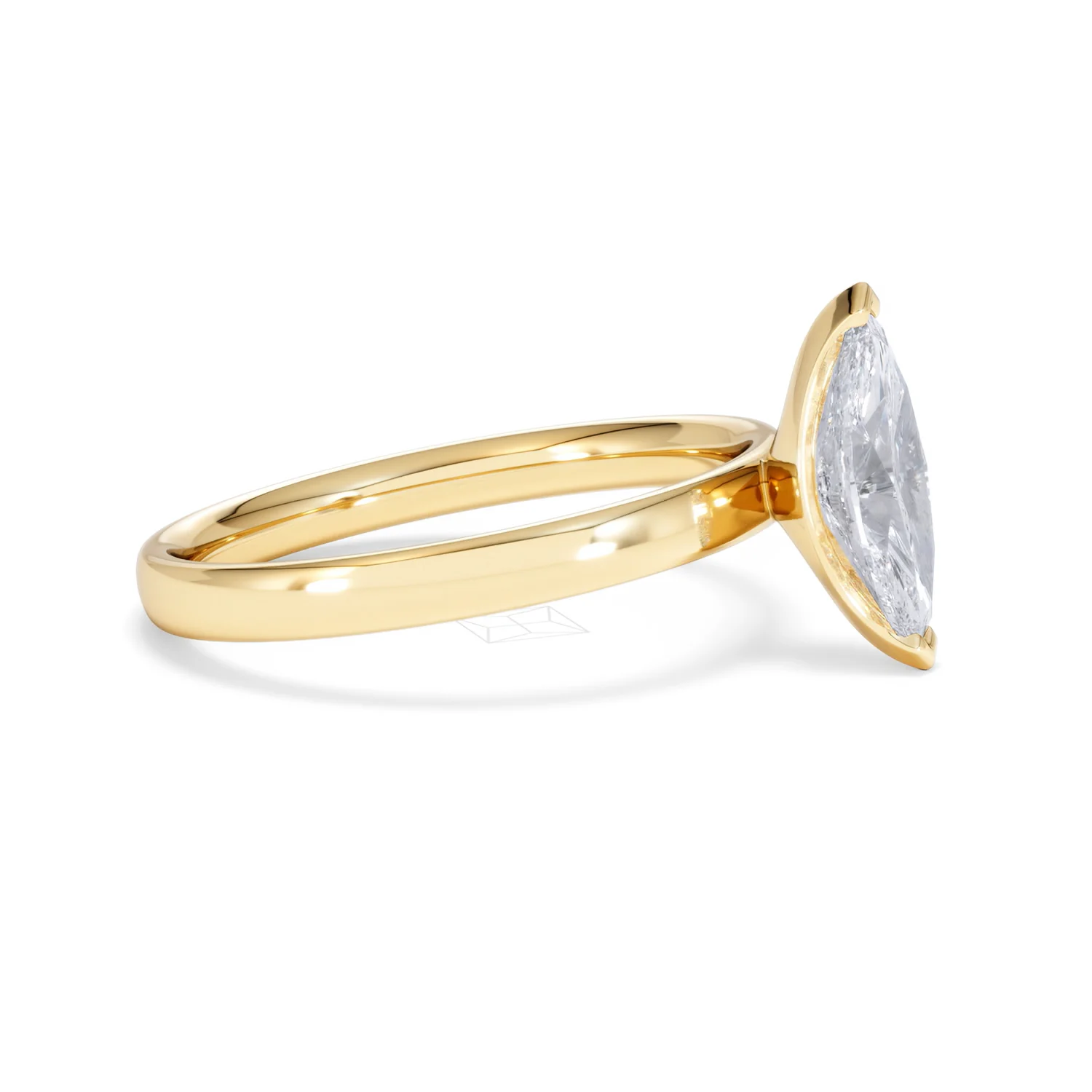 Origin 1.00ct Marquise Cut Lab Diamond Solitaire Engagement Ring in 18K Yellow Gold - Image 23