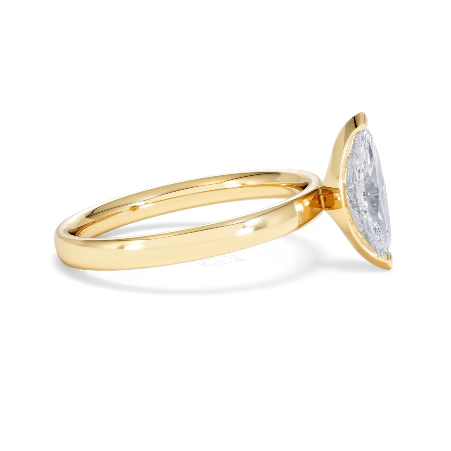 Origin 1.00ct Marquise Cut Lab Diamond Solitaire Engagement Ring in 18K Yellow Gold - Image 25