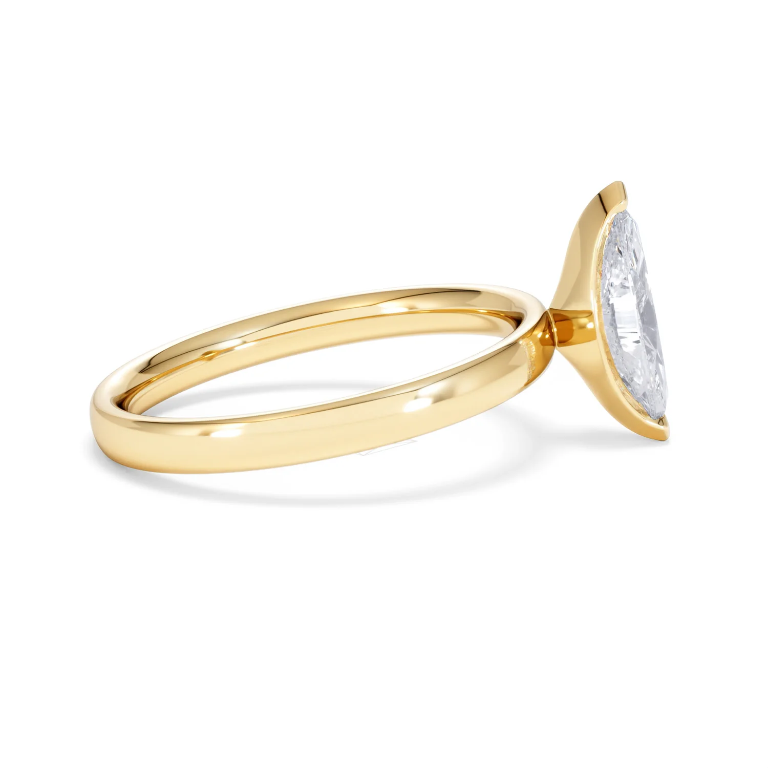 Origin 1.00ct Marquise Cut Lab Diamond Solitaire Engagement Ring in 18K Yellow Gold - Image 28