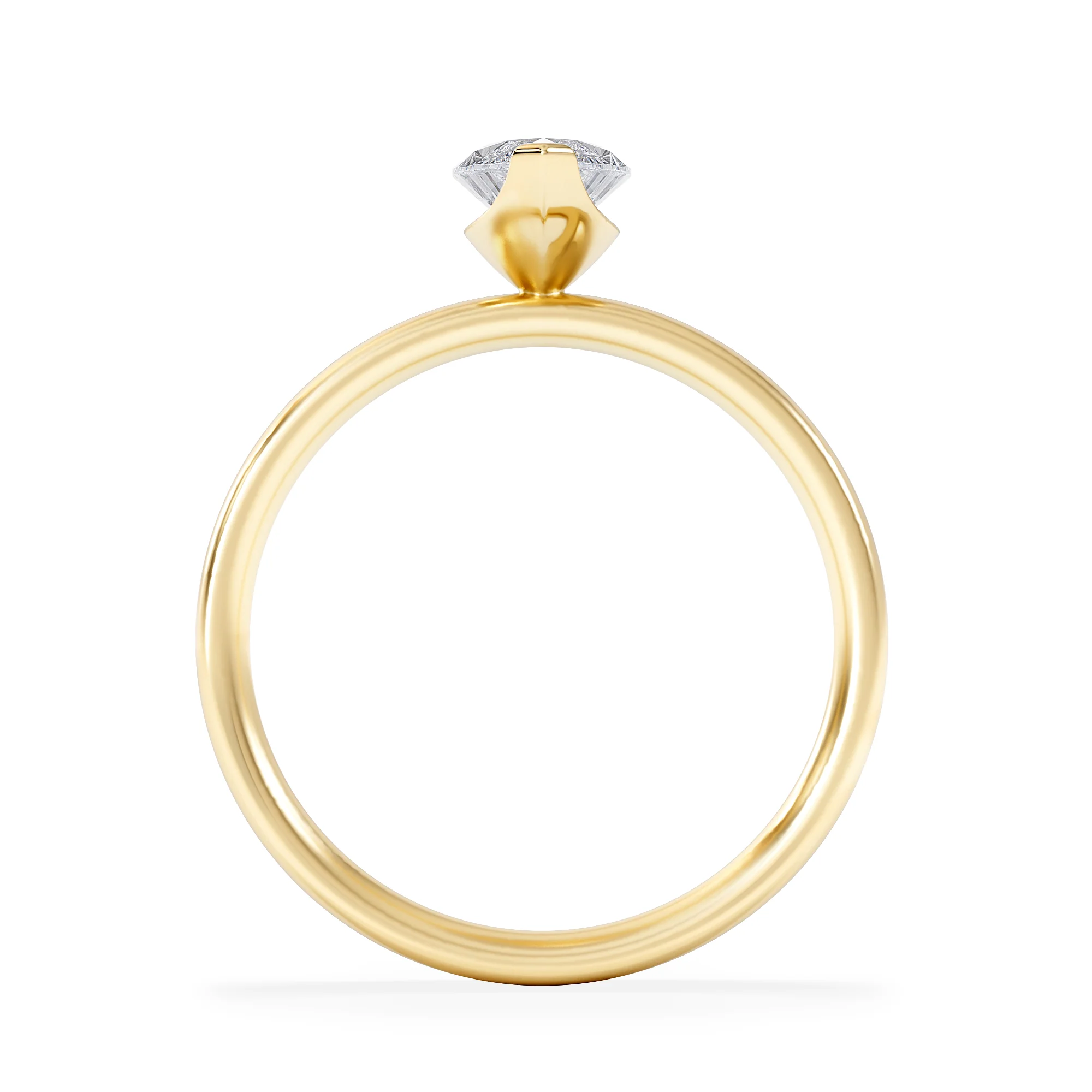 Origin 1.00ct Marquise Cut Lab Diamond Solitaire Engagement Ring in 18K Yellow Gold - Image 3
