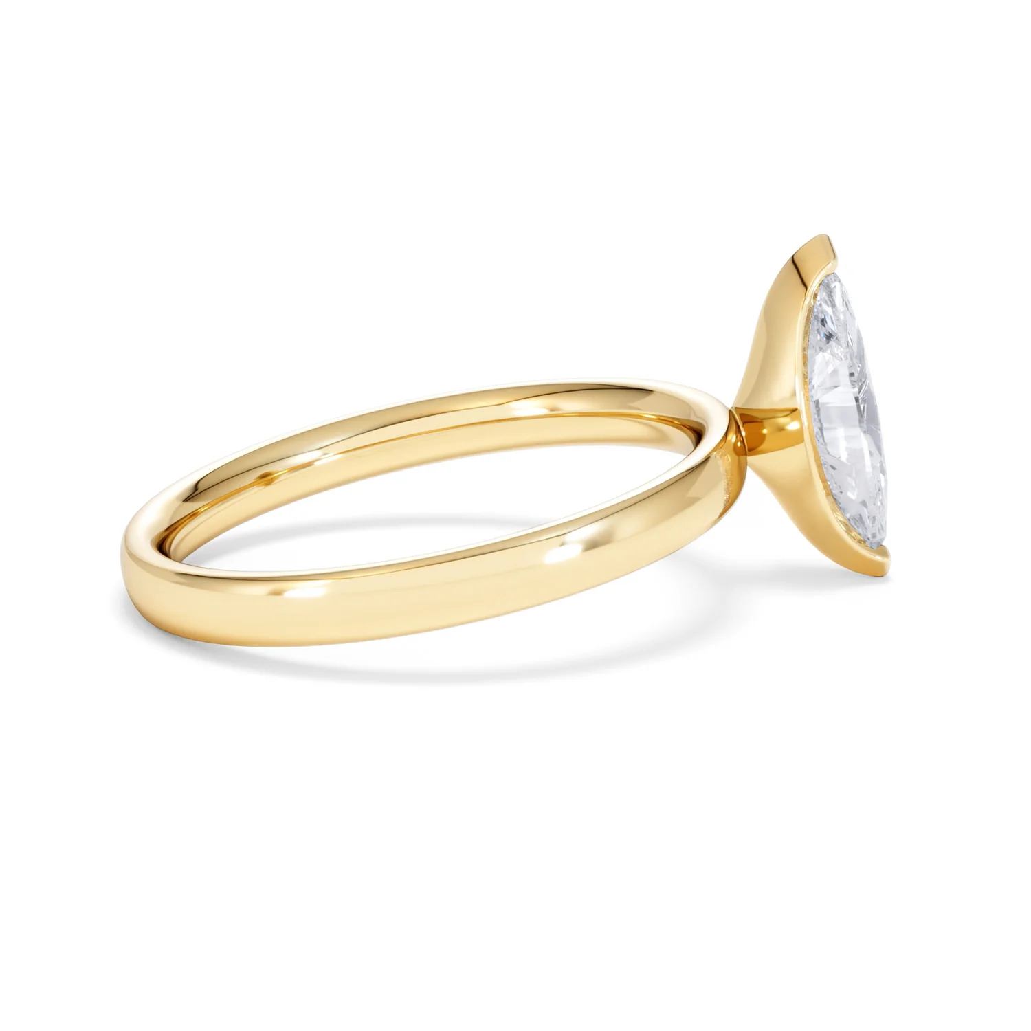 Origin 1.00ct Marquise Cut Lab Diamond Solitaire Engagement Ring in 18K Yellow Gold - Image 30