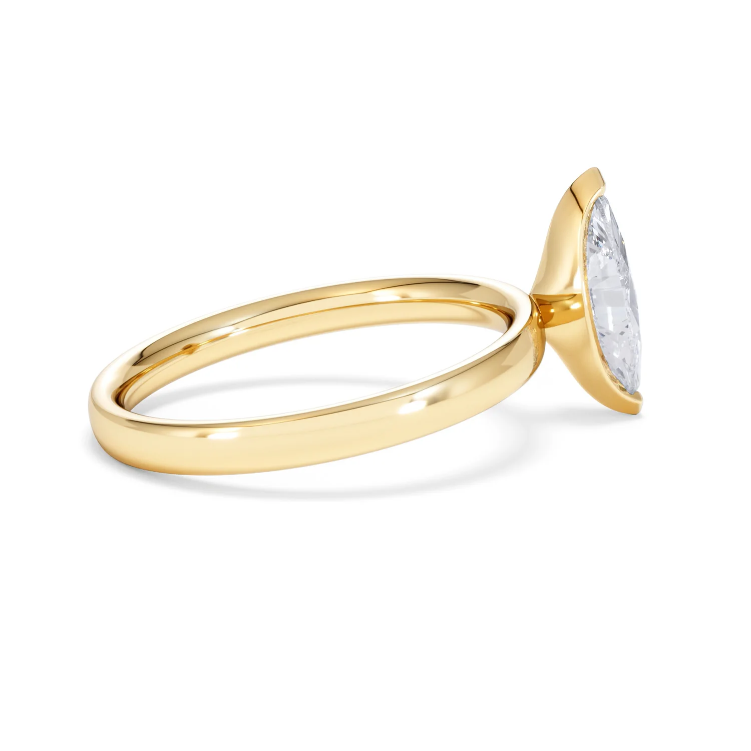 Origin 1.00ct Marquise Cut Lab Diamond Solitaire Engagement Ring in 18K Yellow Gold - Image 31