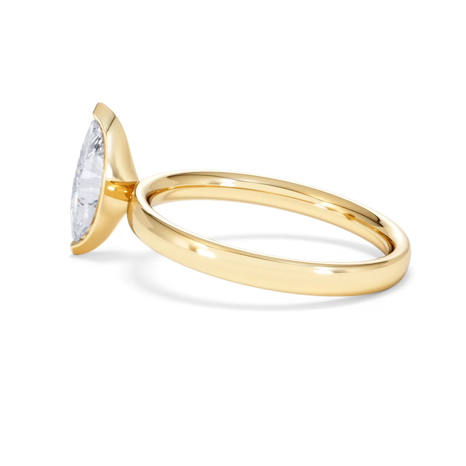 Origin 1.00ct Marquise Cut Lab Diamond Solitaire Engagement Ring in 18K Yellow Gold - Image 64