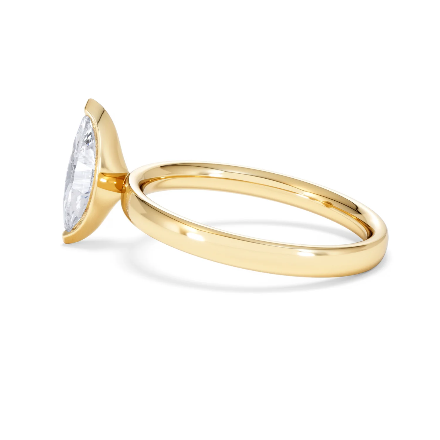 Origin 1.00ct Marquise Cut Lab Diamond Solitaire Engagement Ring in 18K Yellow Gold - Image 65