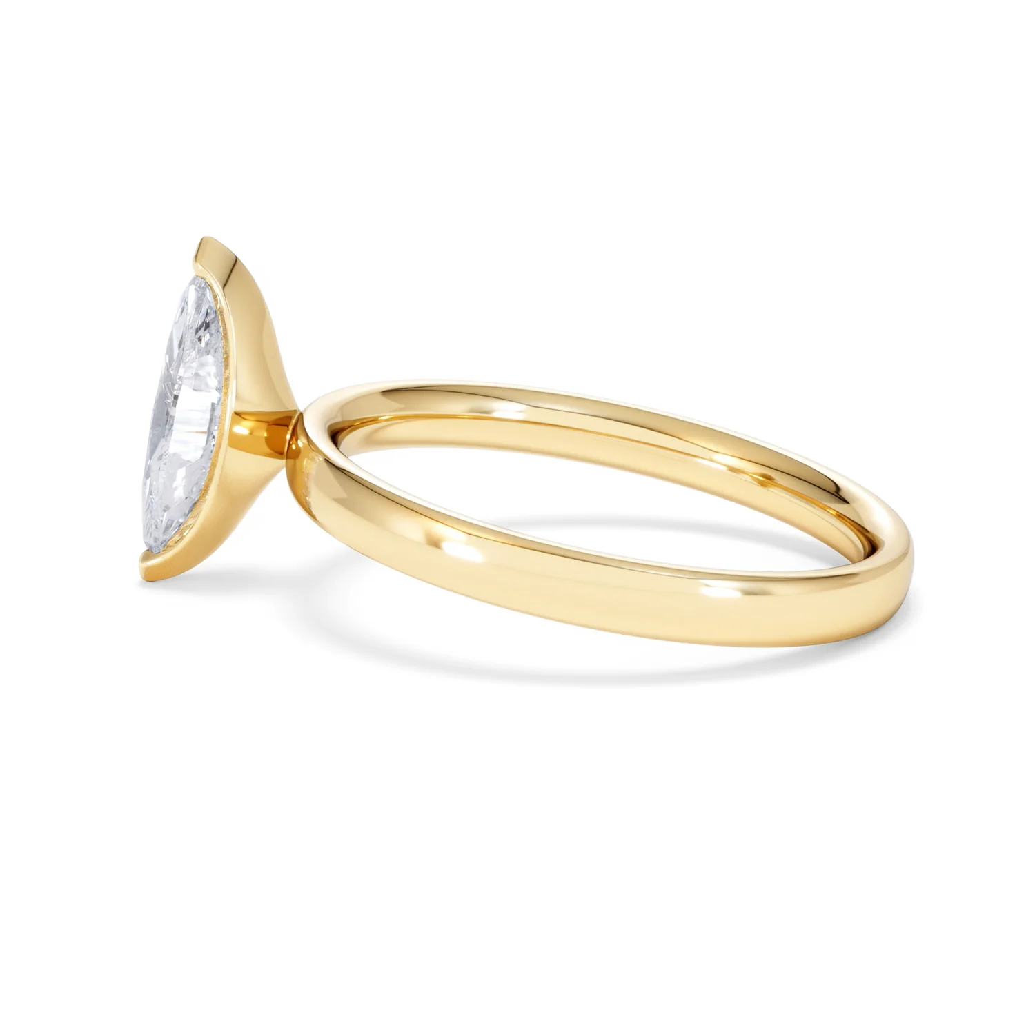 Origin 1.00ct Marquise Cut Lab Diamond Solitaire Engagement Ring in 18K Yellow Gold - Image 66