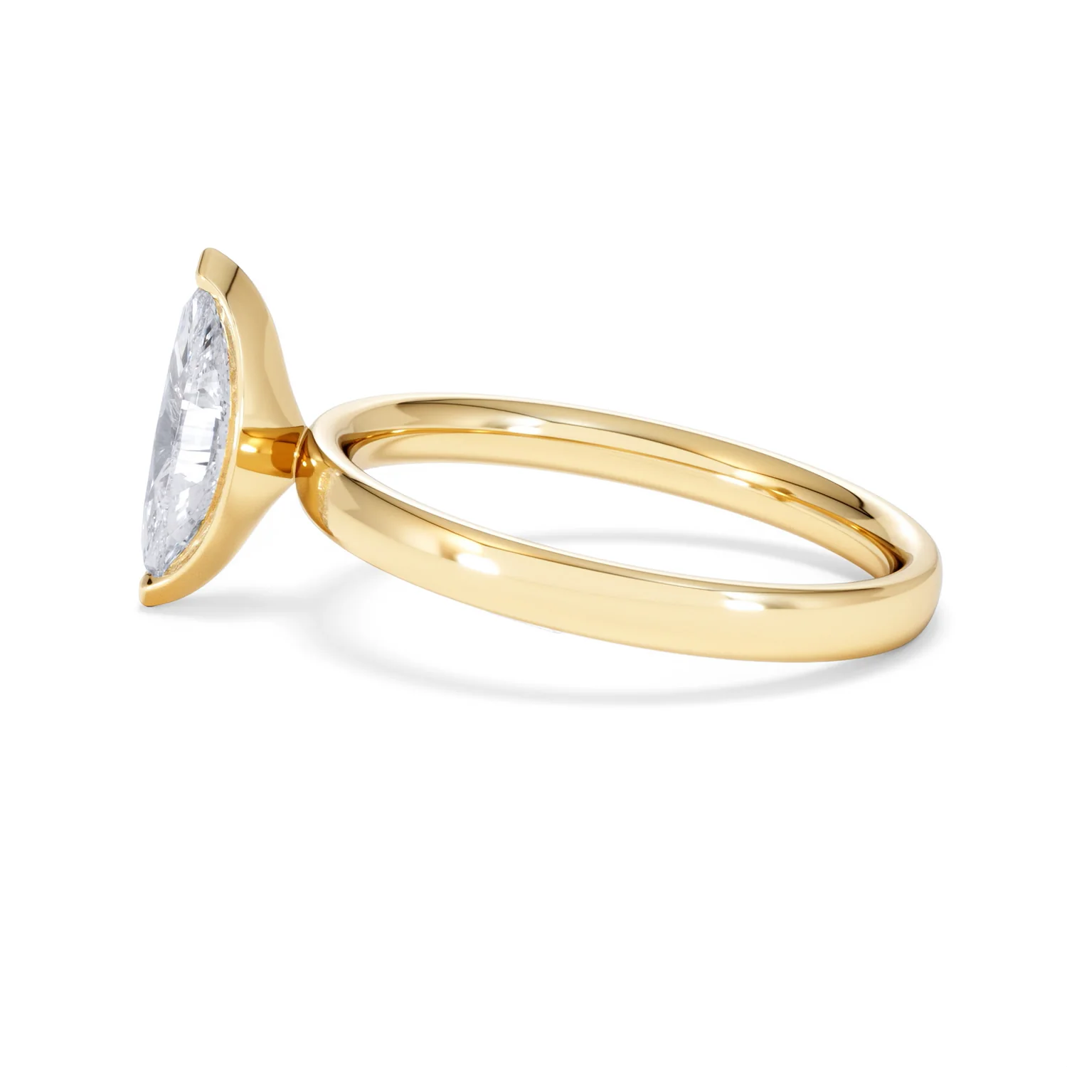 Origin 1.00ct Marquise Cut Lab Diamond Solitaire Engagement Ring in 18K Yellow Gold - Image 67