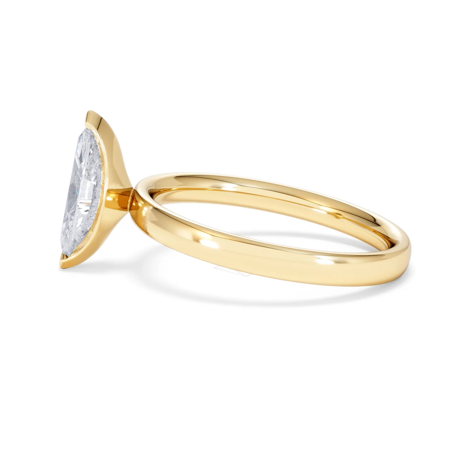 Origin 1.00ct Marquise Cut Lab Diamond Solitaire Engagement Ring in 18K Yellow Gold - Image 68