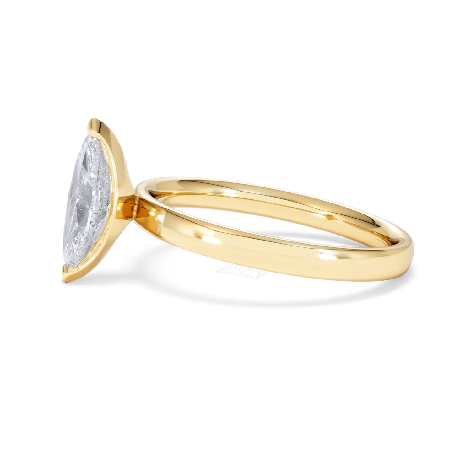 Origin 1.00ct Marquise Cut Lab Diamond Solitaire Engagement Ring in 18K Yellow Gold - Image 71
